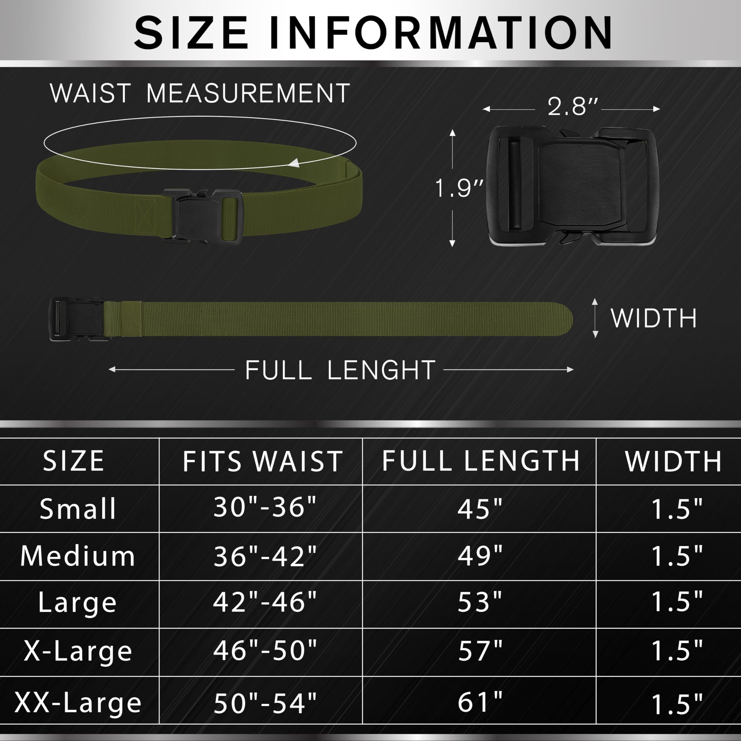 Tactical Belt – Green – B5 – L - image 7