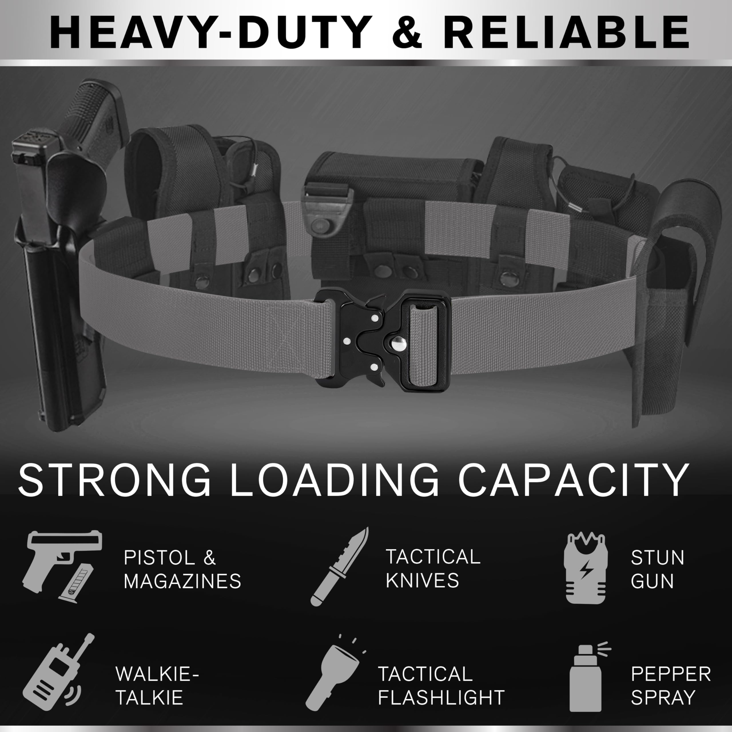 Tactical Belt – Gray – B3 – M - image 2