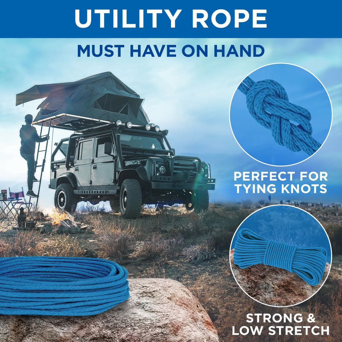 Rope Cotton 3/16" 100 ft Sky Blue - image 6