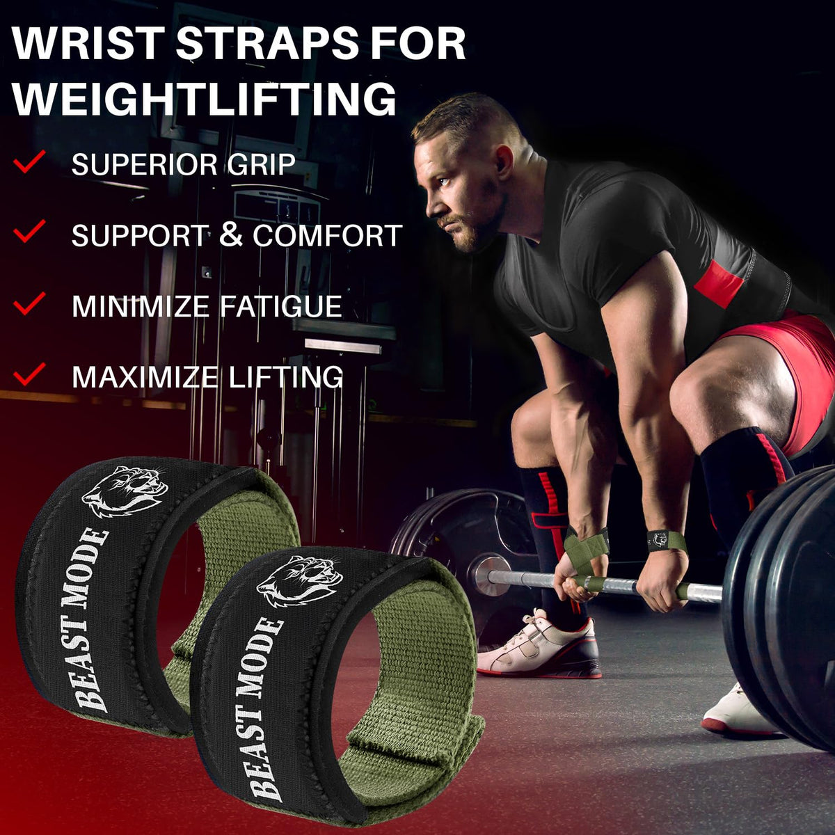 Wrist Straps – Beast Mode – Military Green - image 2