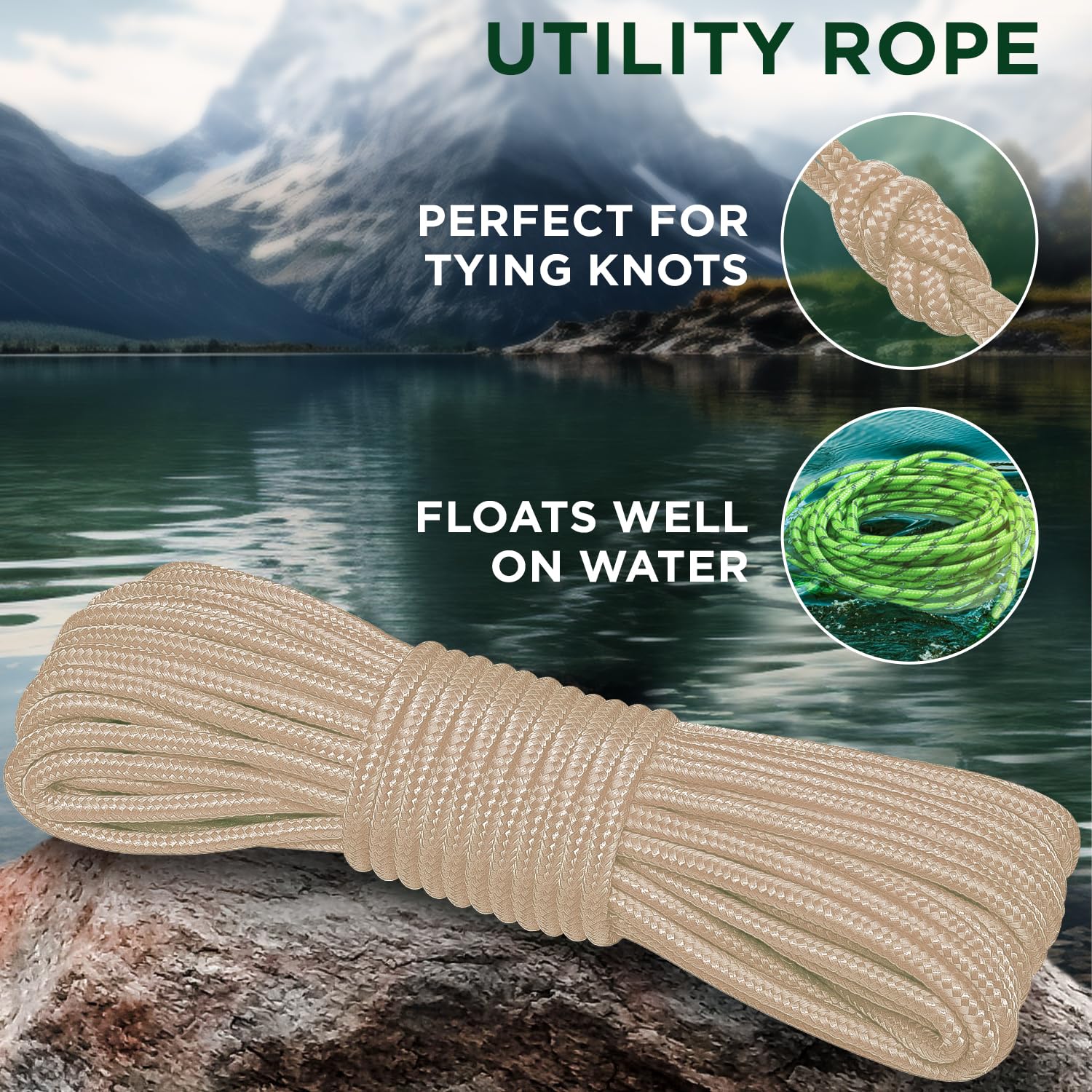 Rope Polypropylene 3/8" 90 ft Beige - image 3