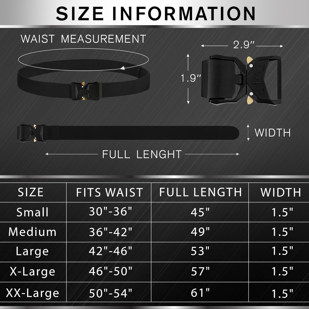 Tactical Belt – Black – B1 – L - image 9