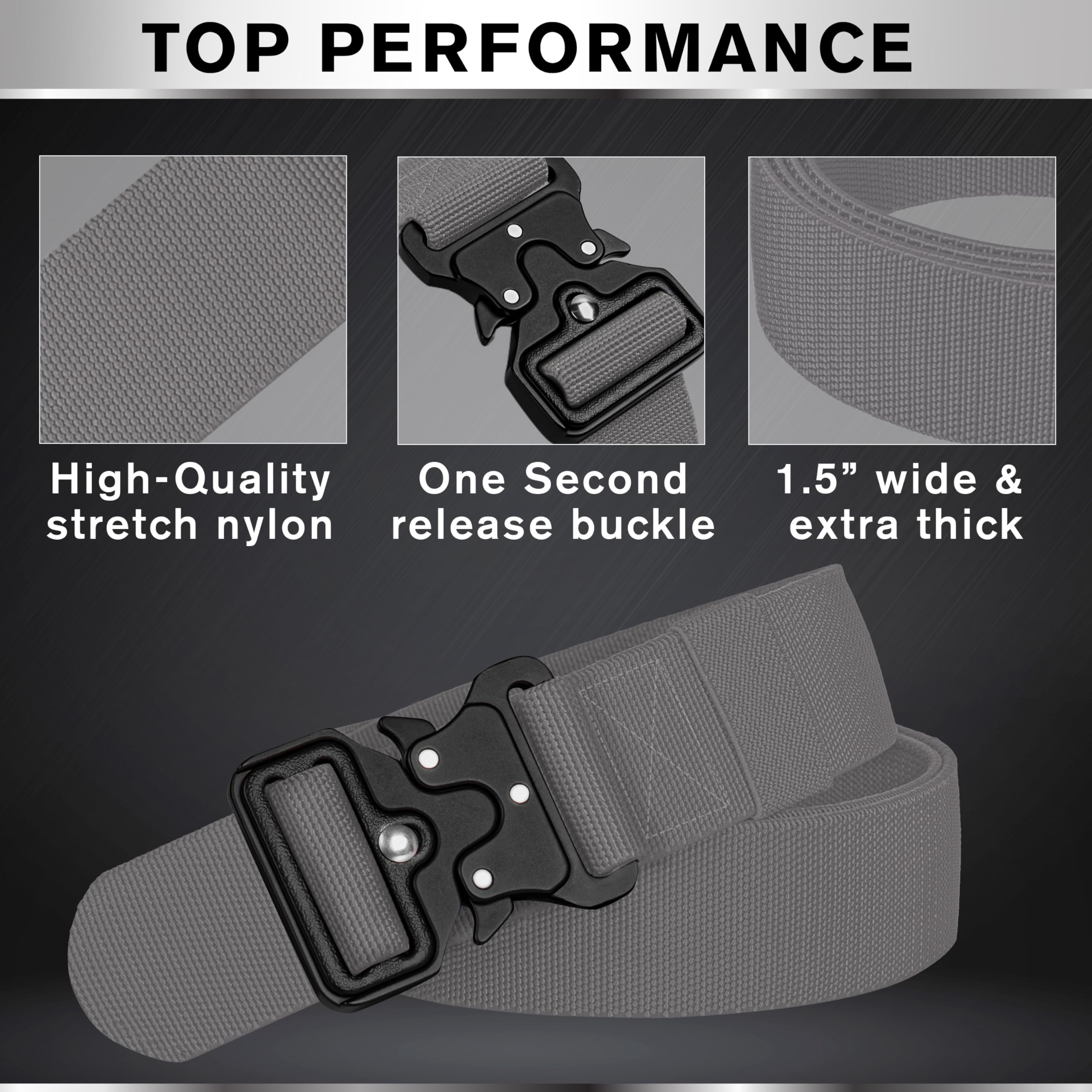 Tactical Belt – Gray – B3 – L - image 4