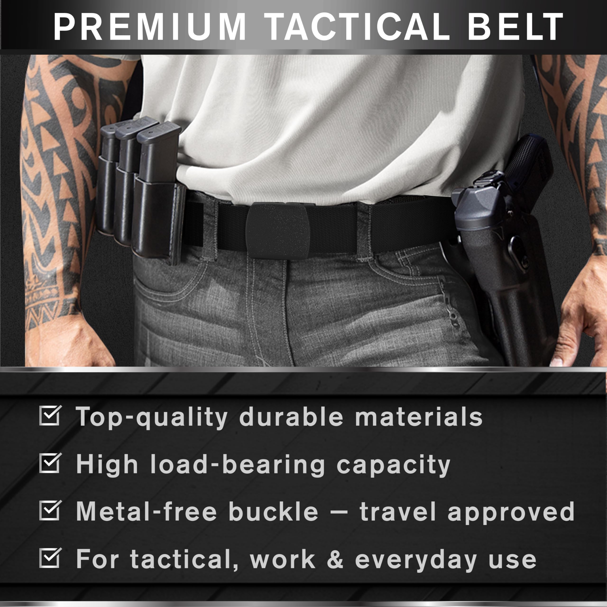 Tactical Belt – Black – B2 – M - image 2