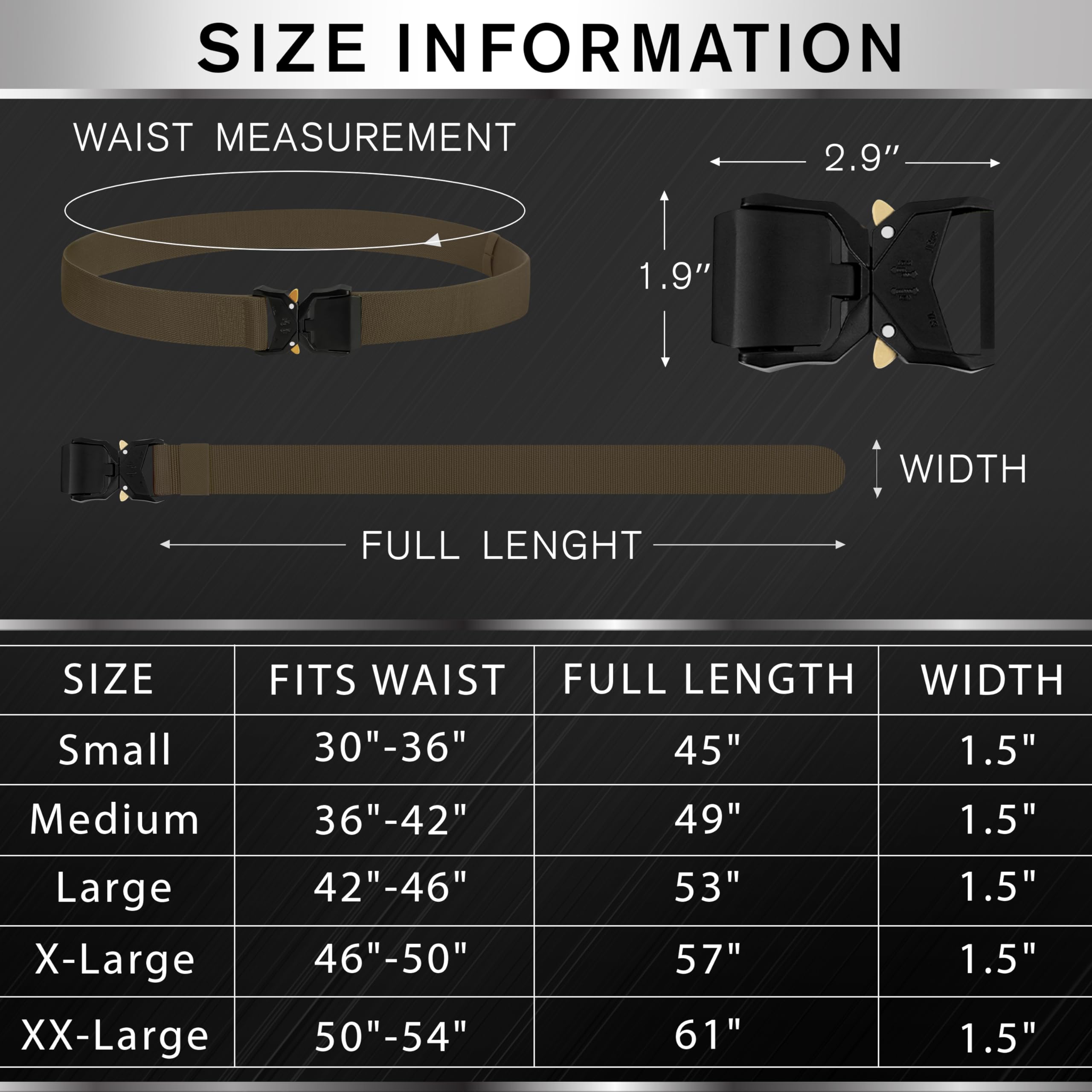 Tactical Belt – Brown – B1 – M - image 7