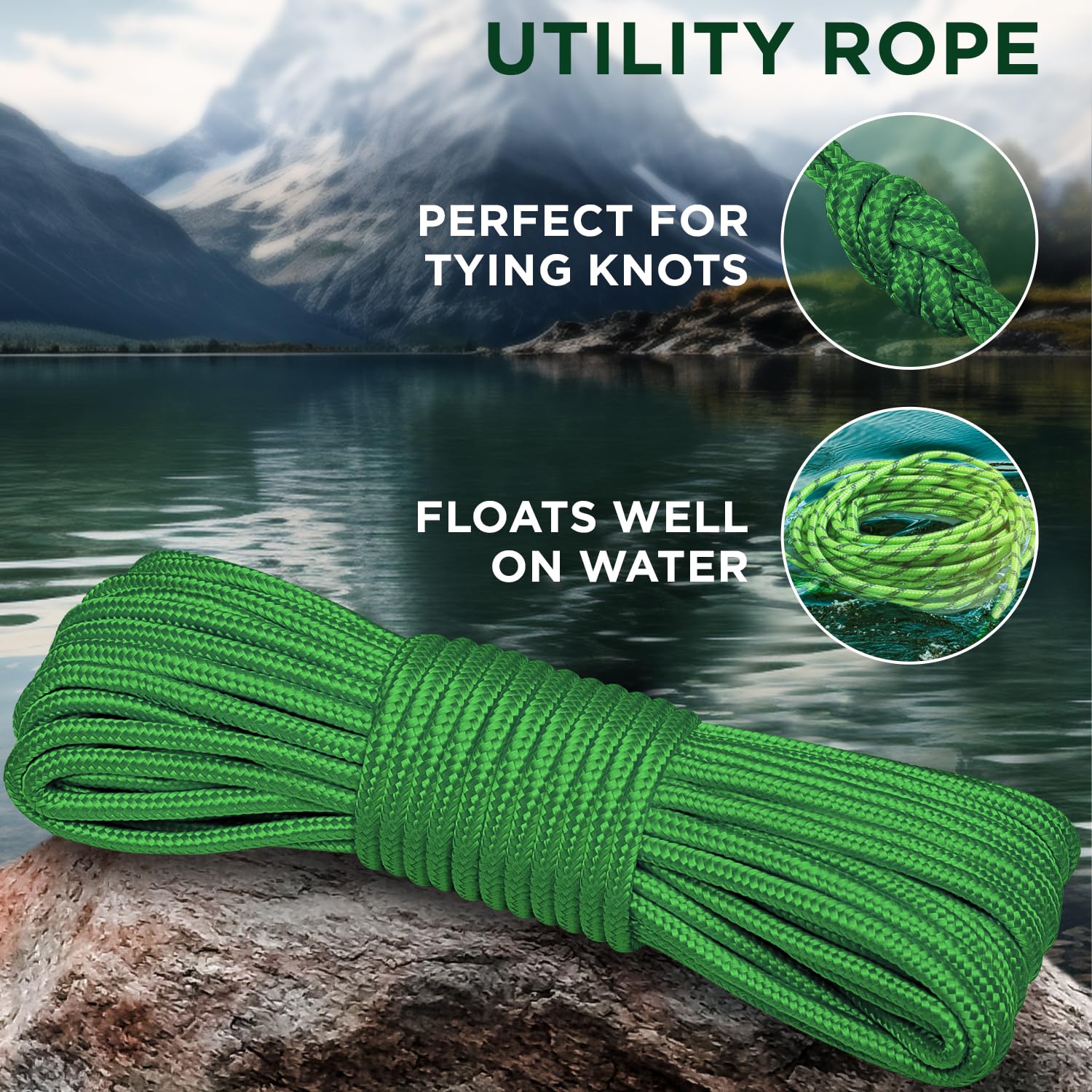 Rope Polypropylene 1/4" 150 ft Green - image 3