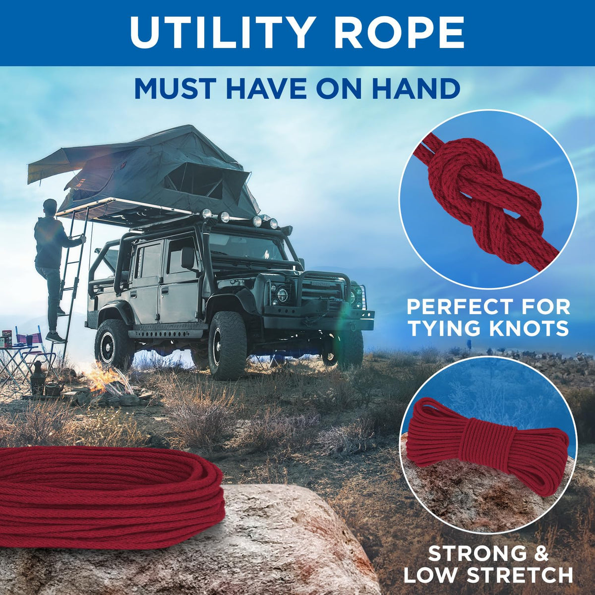 Rope Cotton 3/16" 100 ft Crimson - image 6