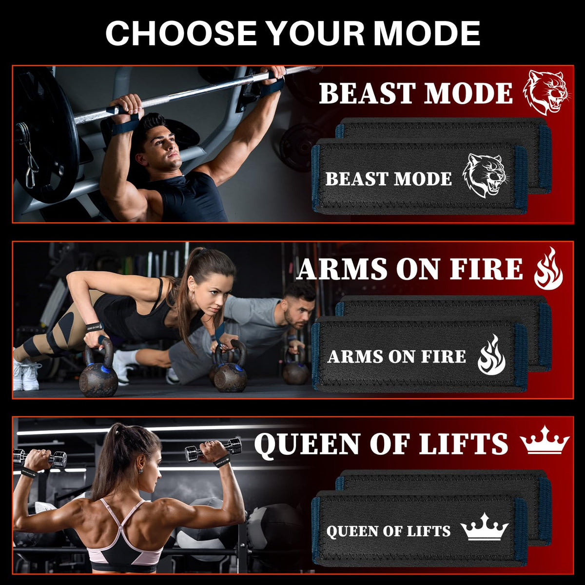 Wrist Straps – Arms on Fire – Navy Blue - image 4