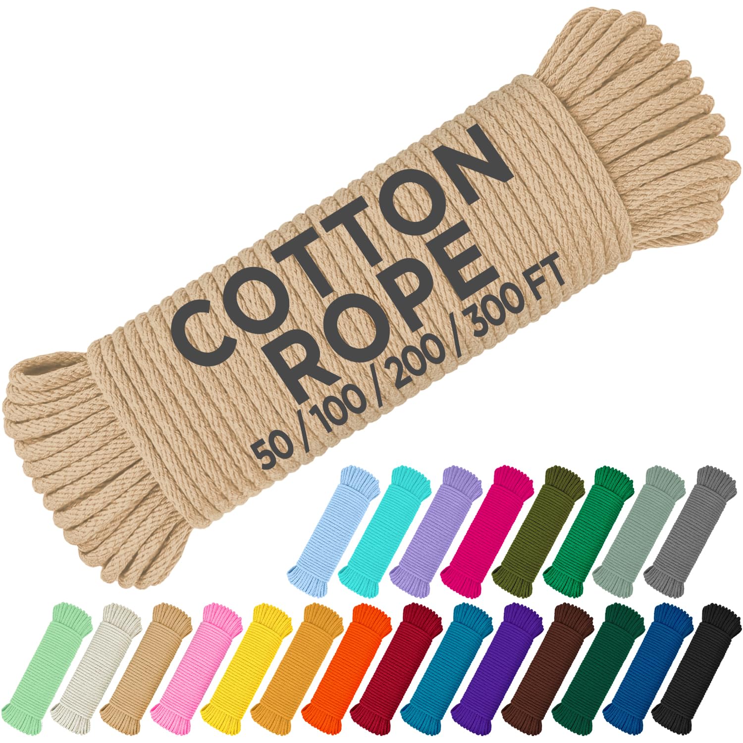 Rope Cotton 3/16" 100 ft Beige - image 1