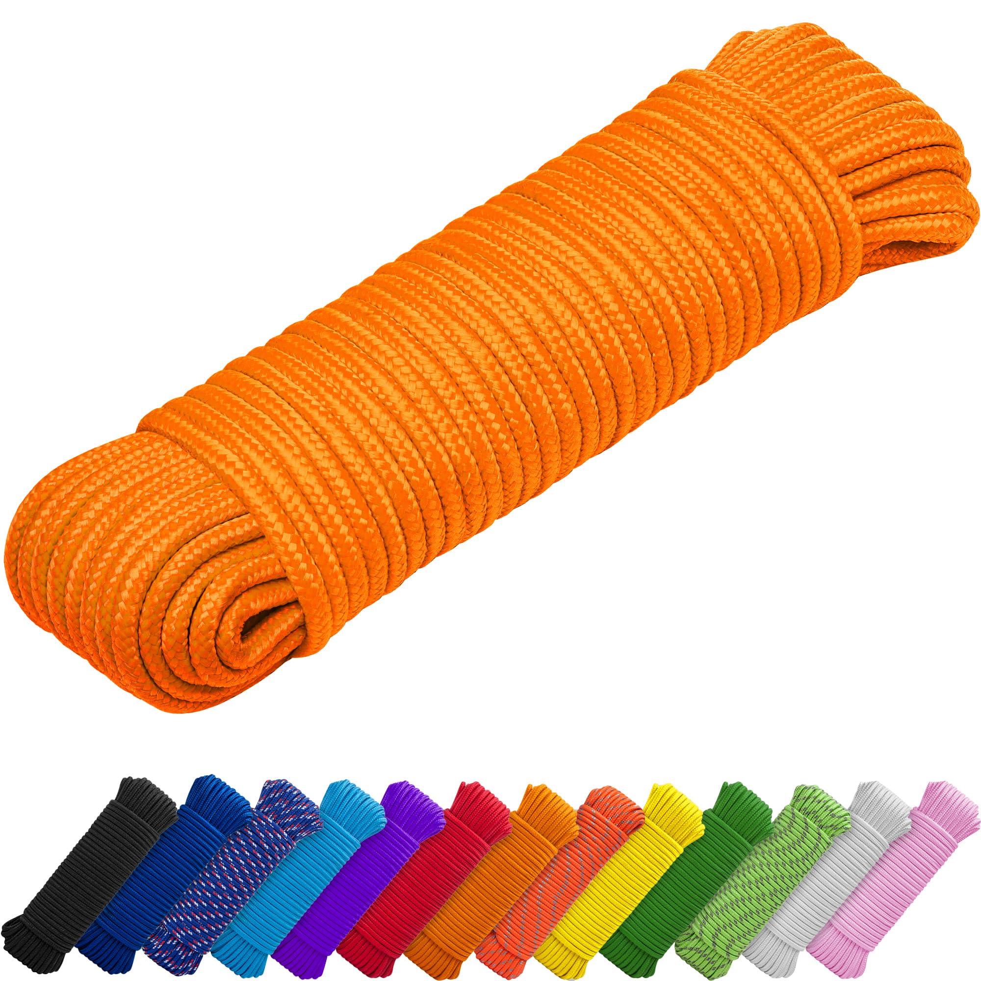 Rope Polypropylene 1/4" 90 ft Orange Yellow - image 1
