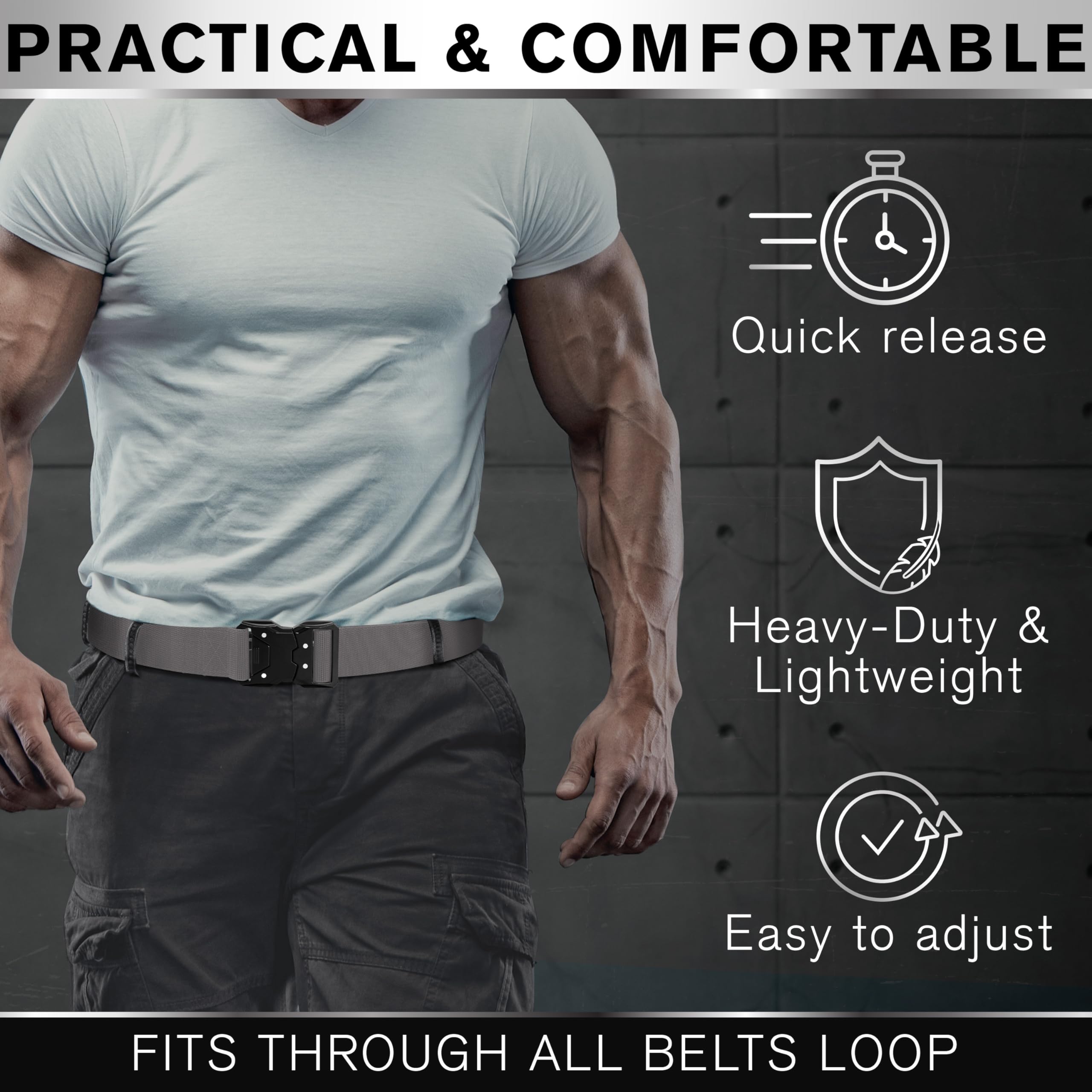 Tactical Belt – Gray – B6 – L - image 5