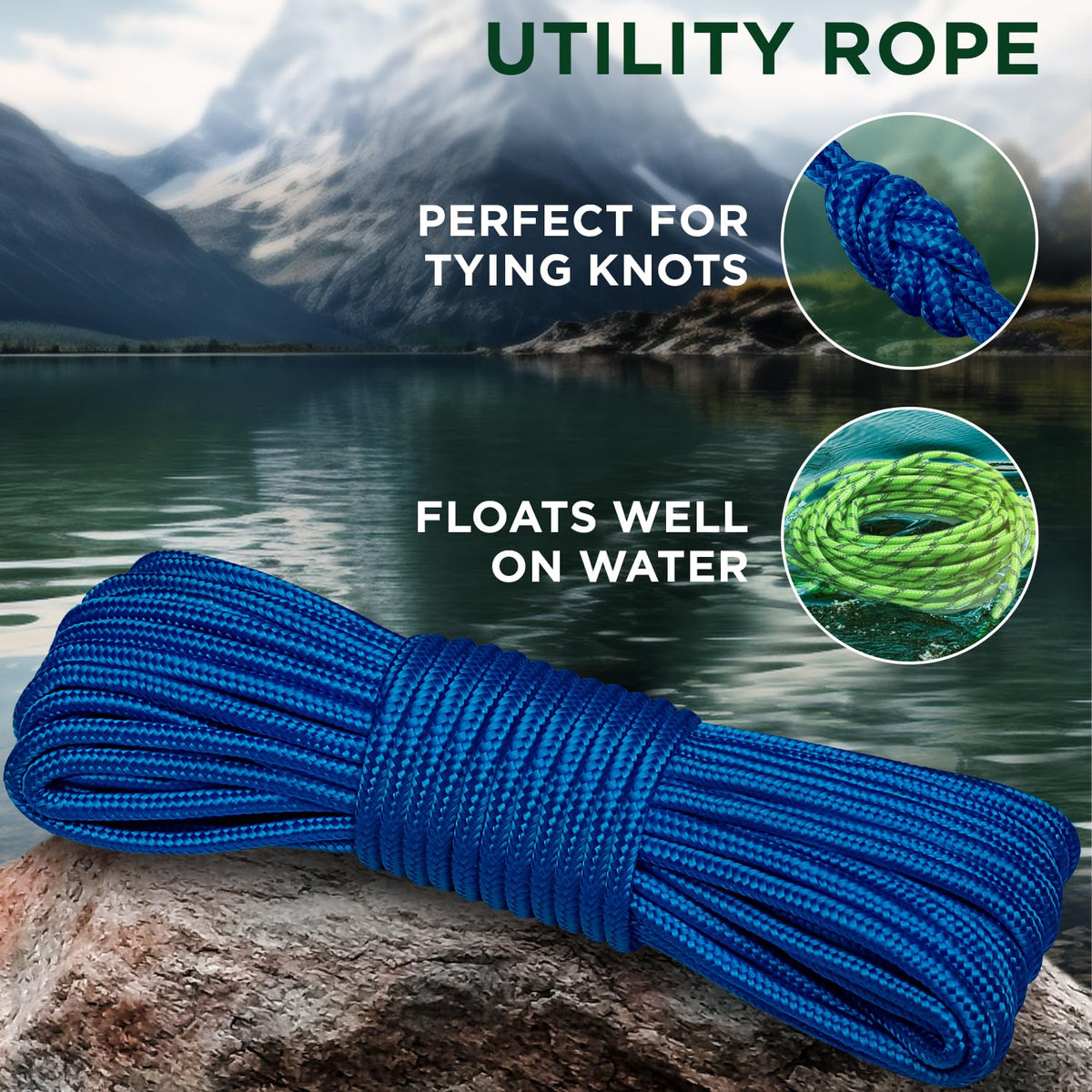 Rope Polypropylene 1/4" 90 ft Blue - image 3