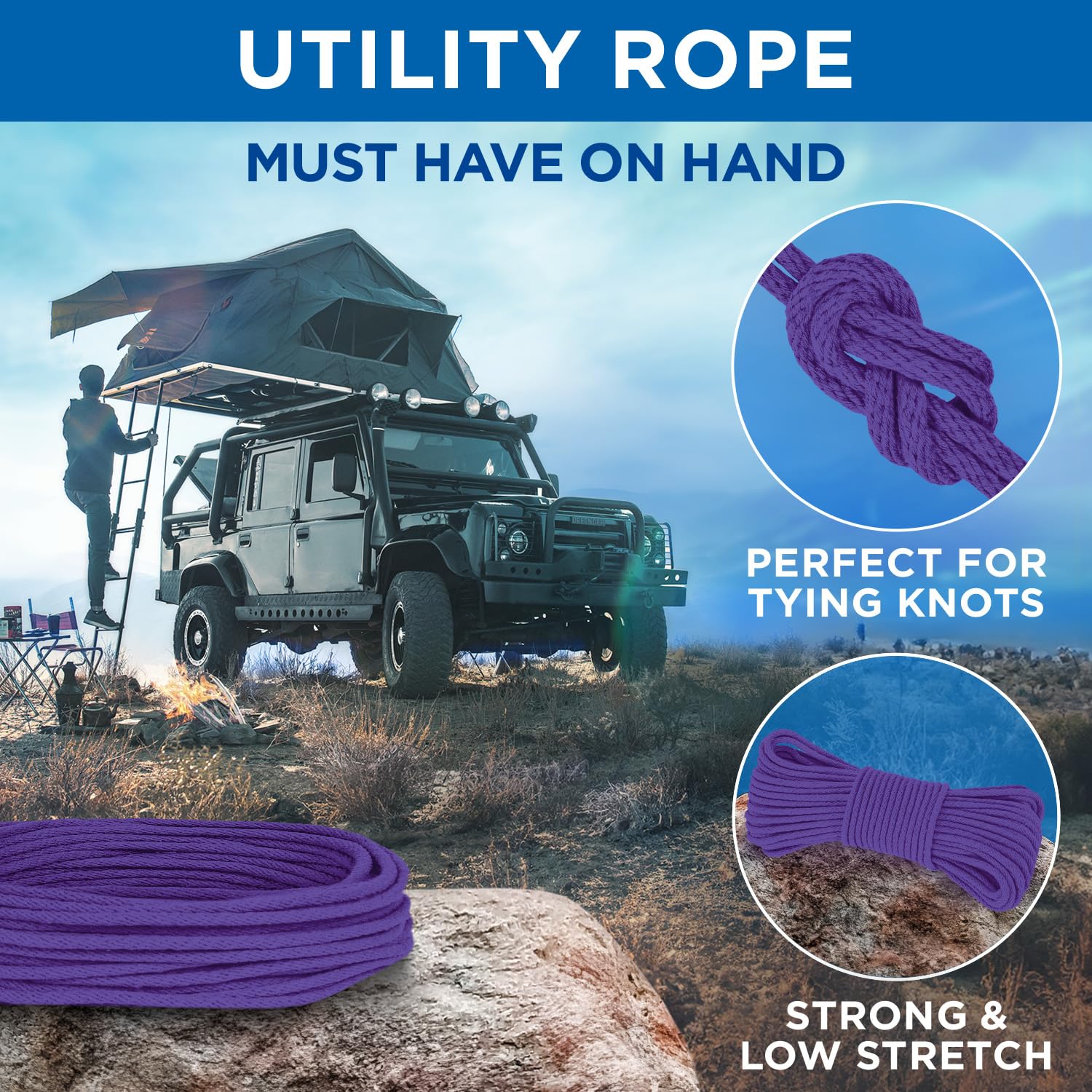 Rope Cotton 3/16" 50 ft Purple - image 6