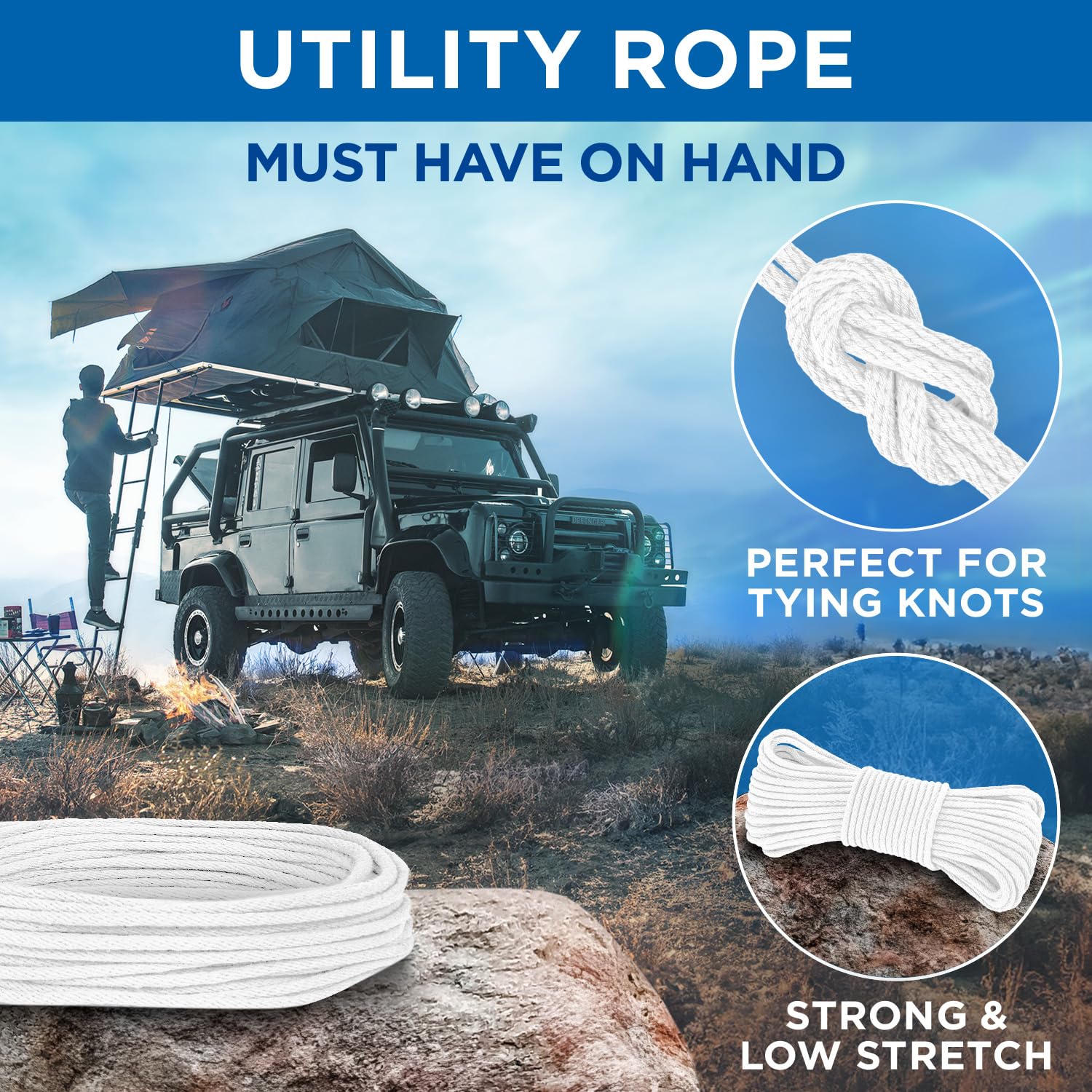 Rope Cotton 3/16" 50 ft White - image 6