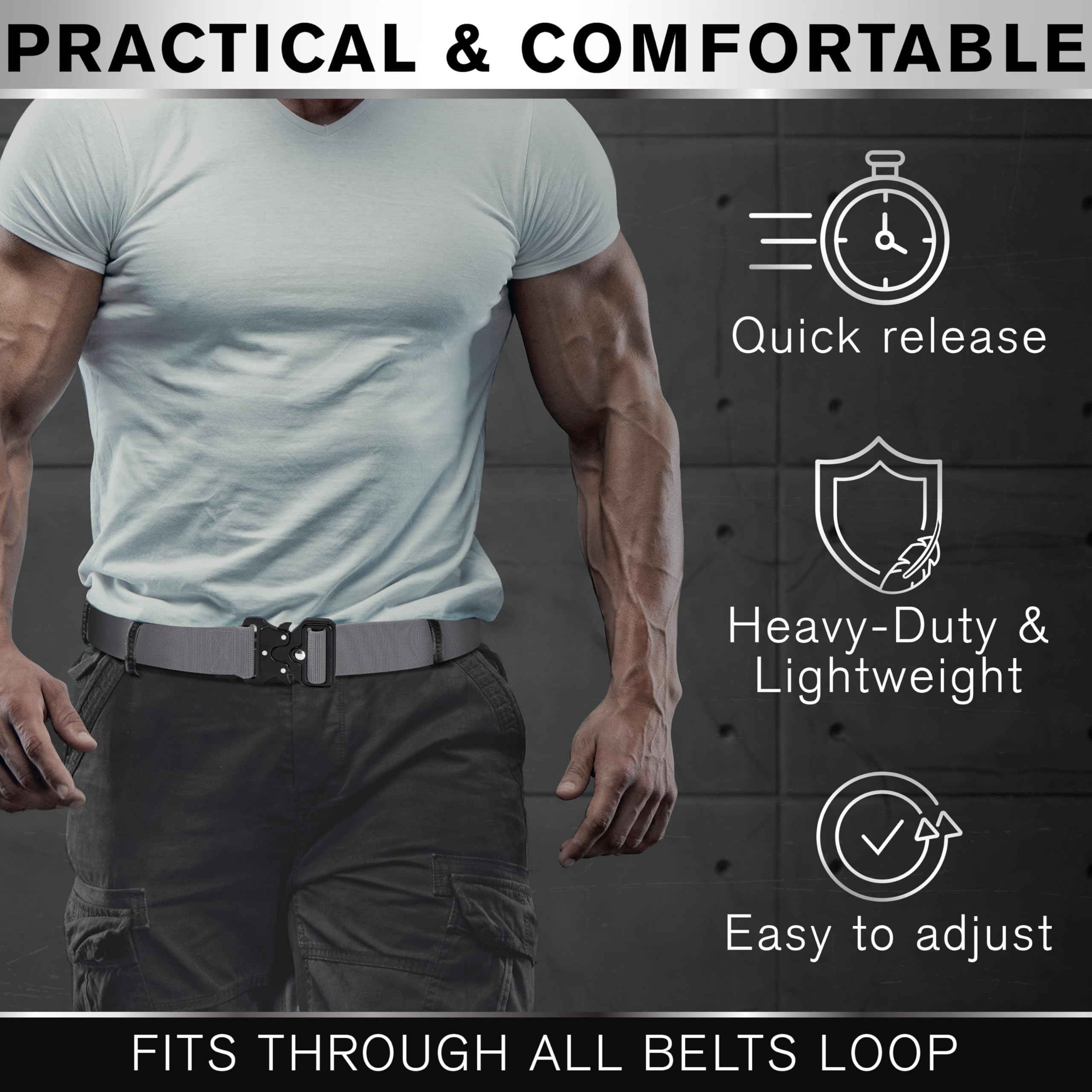Tactical Belt – Gray – B3 – M - image 4