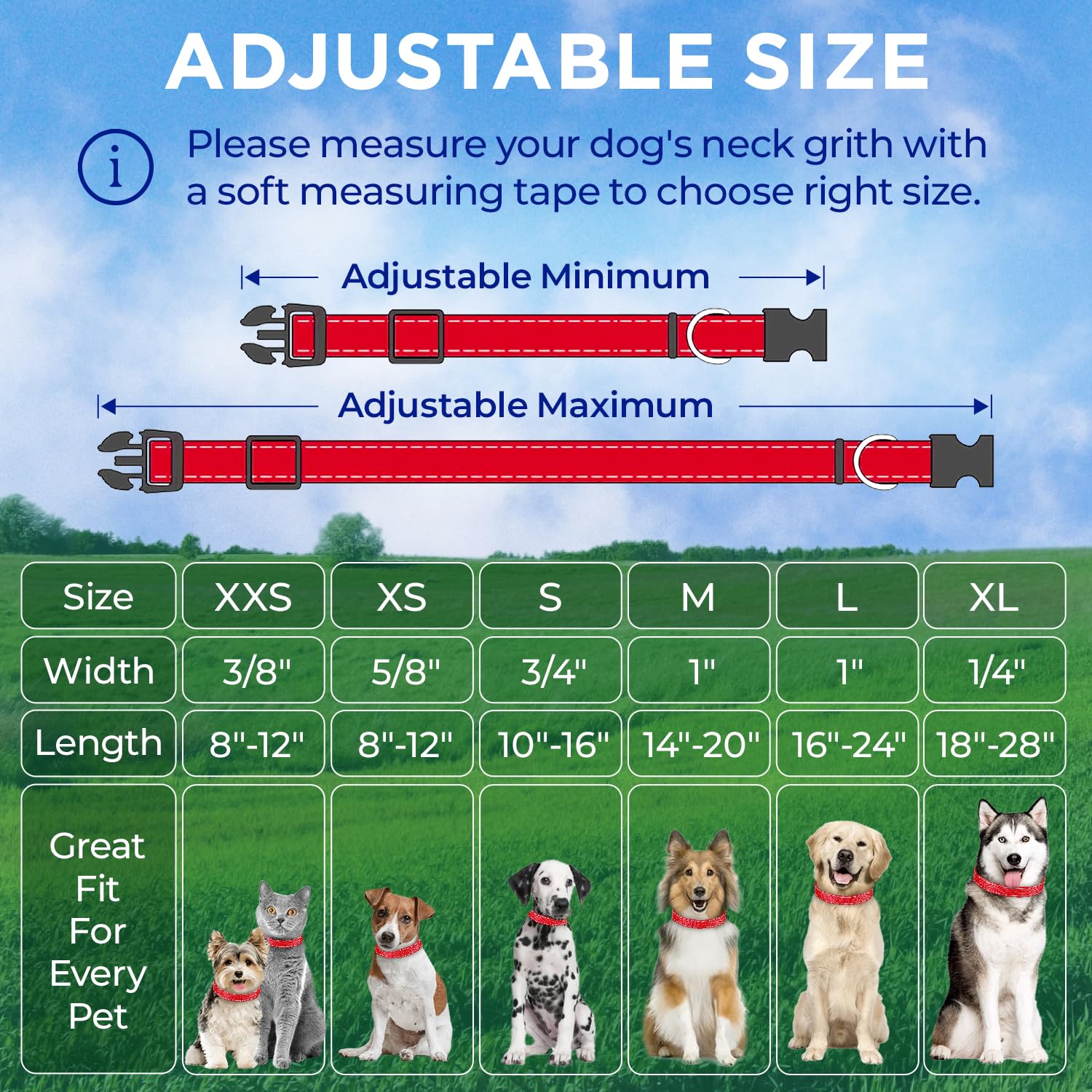 Reflective Dog Collar - 1  1/4" - L - Red - image 7