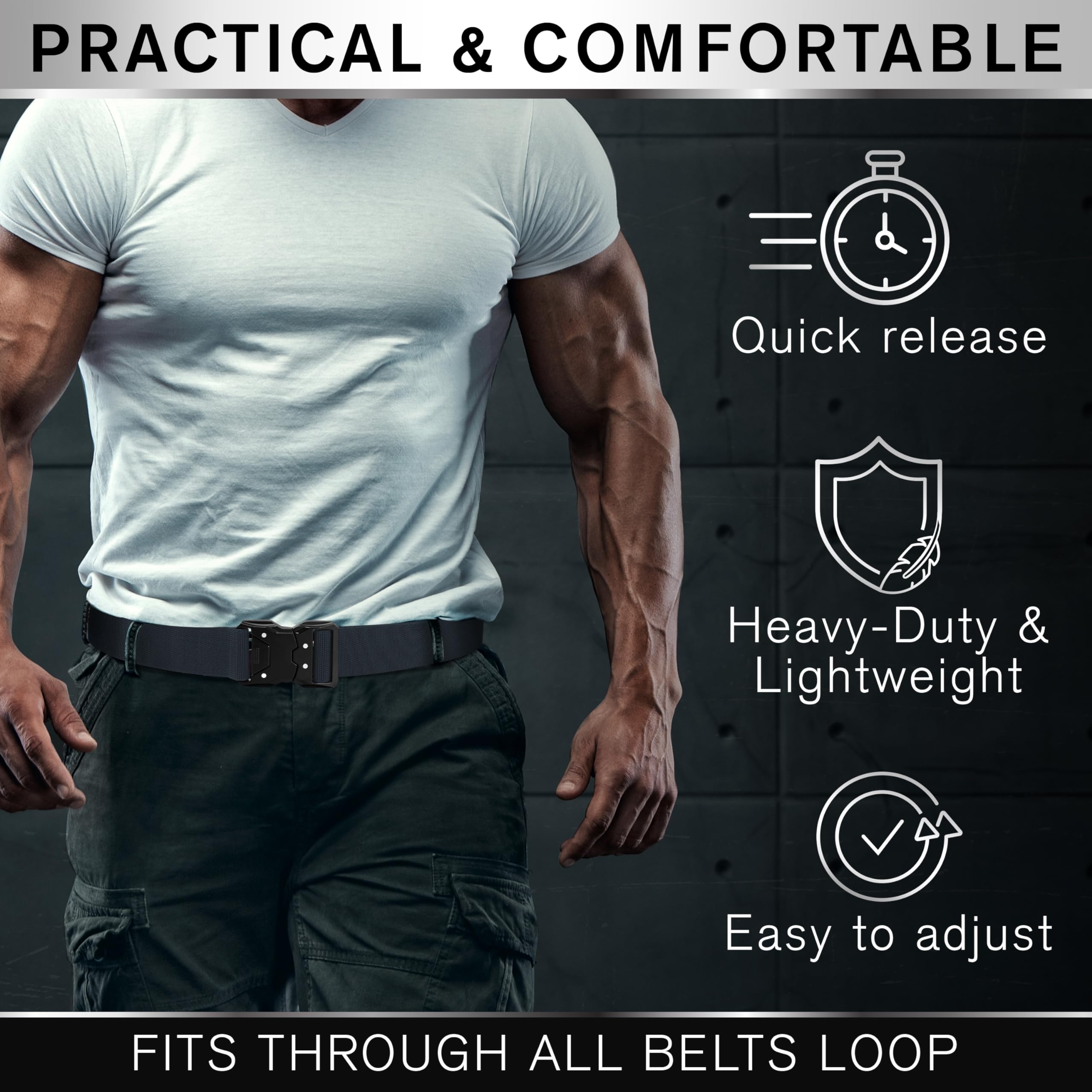 Tactical Belt – Navy Blue – B6 – S - image 4