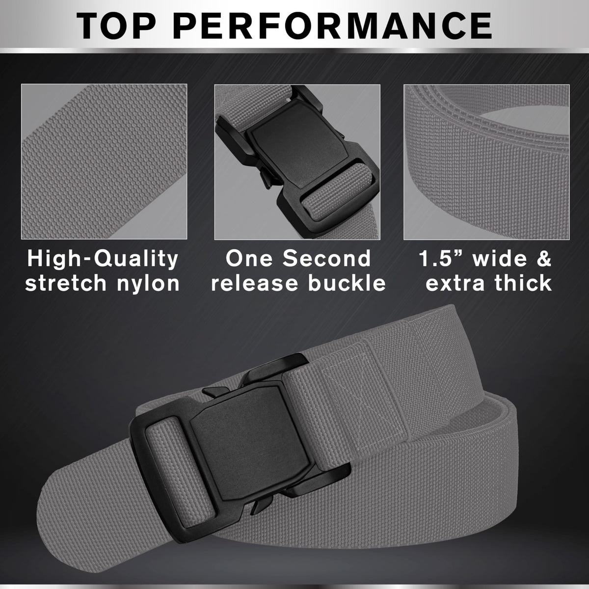 Tactical Belt – Gray – B5 – M - image 3