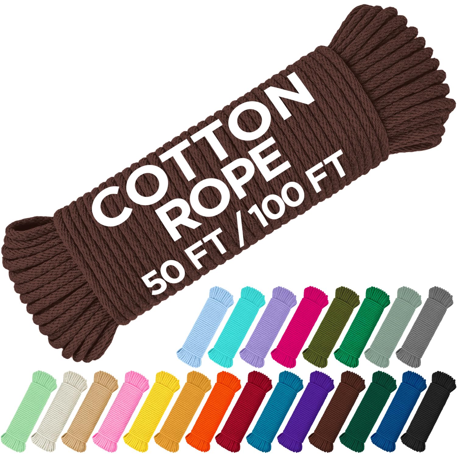 Rope Cotton 3/16" 50 ft Brown - image 1
