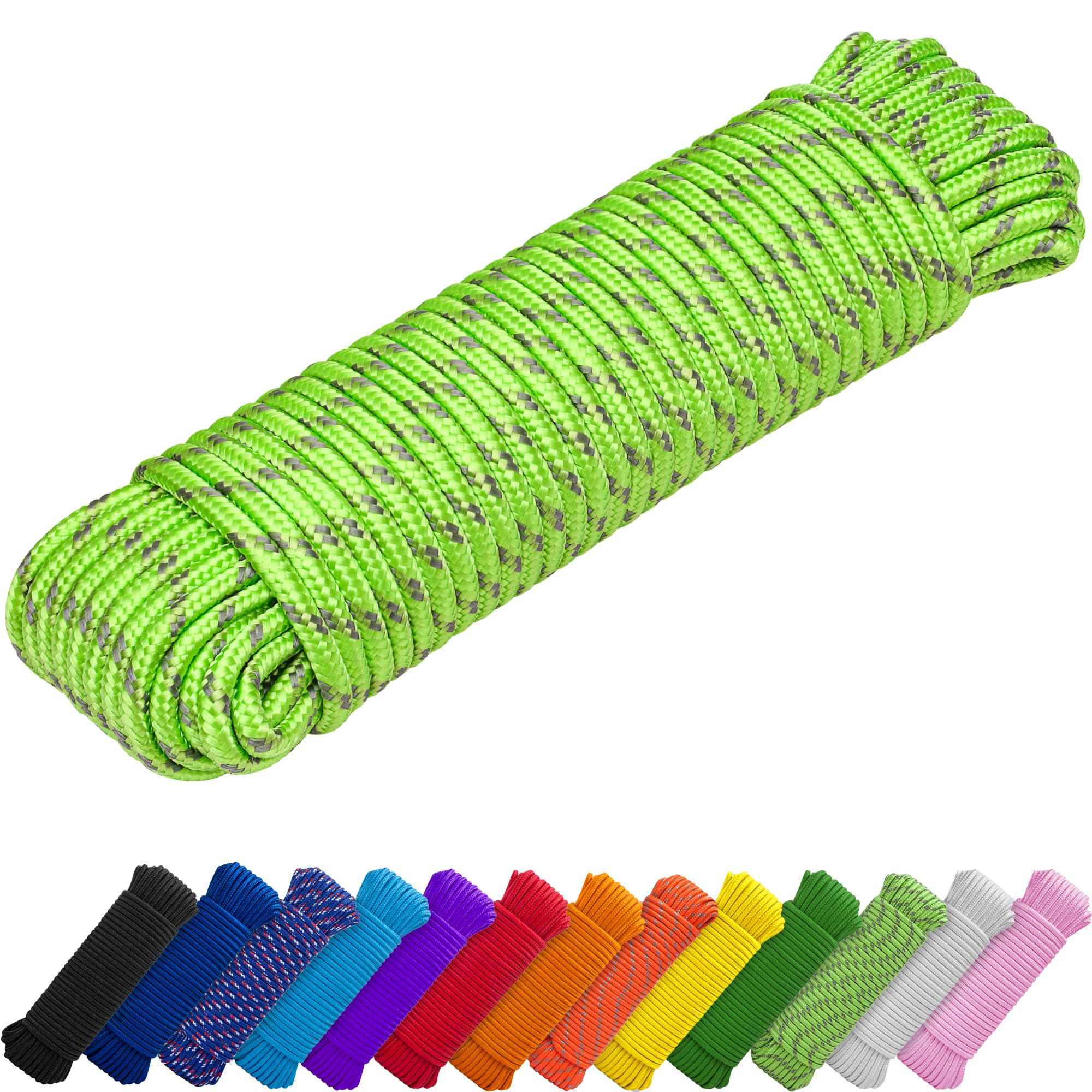 Rope Polypropylene 1/4" 150 ft Green Gray - image 1