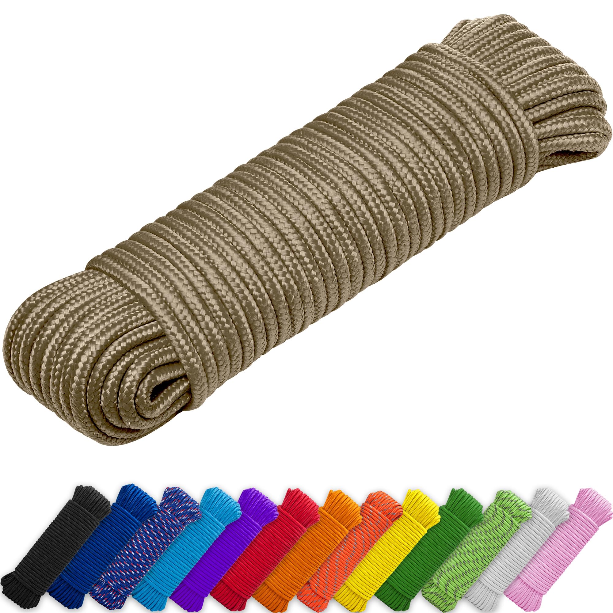 Rope Polypropylene 1/4" 150 ft Coyote Brown - image 1