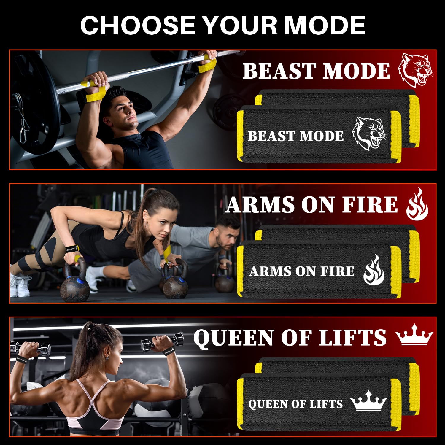 Wrist Straps – Arms on Fire – Yellow - image 4