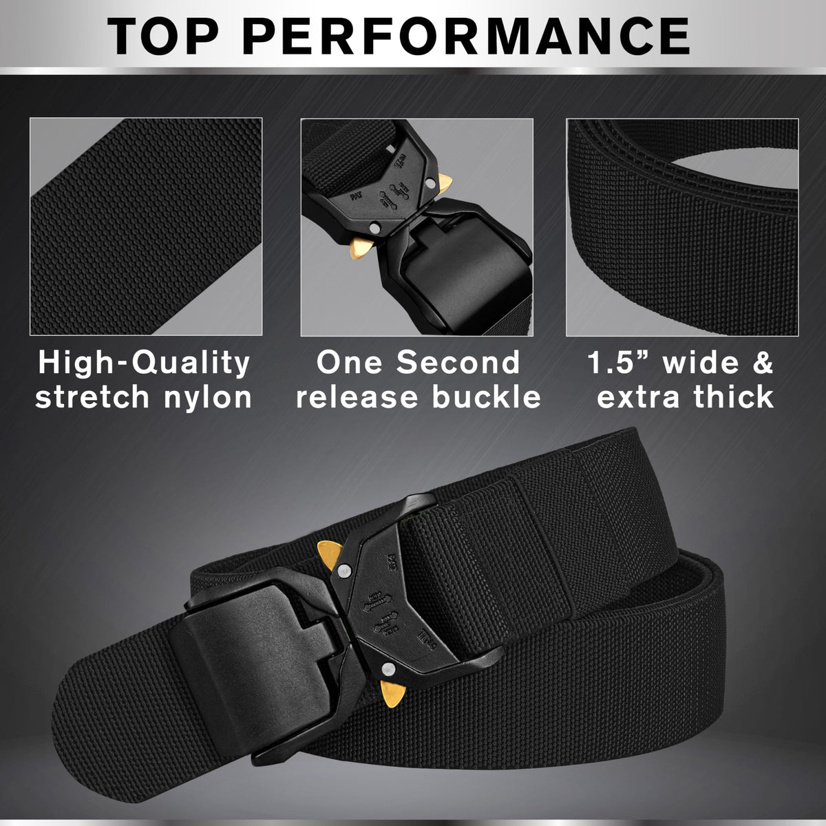 Tactical Belt – Black – B1 – S - image 3