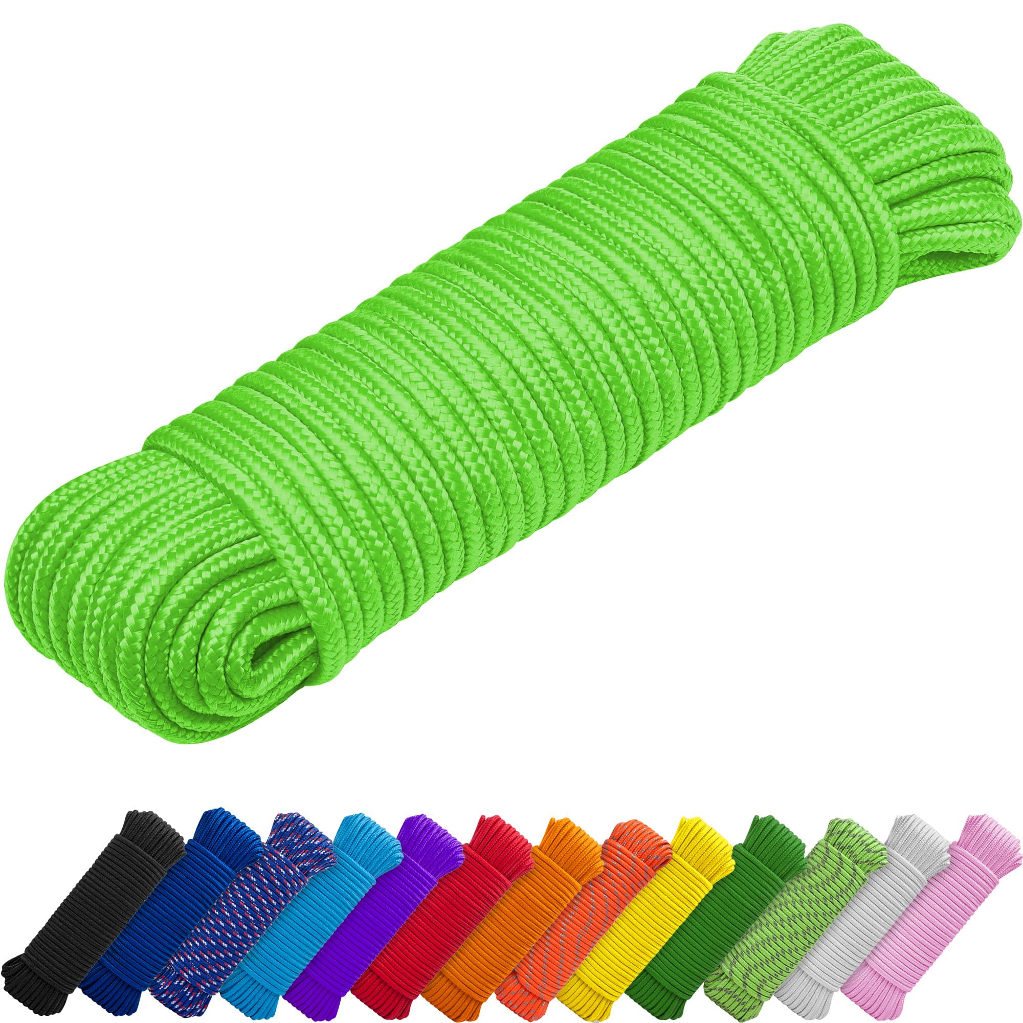 Rope Polypropylene 1/4" 150 ft Neon Green - image 1