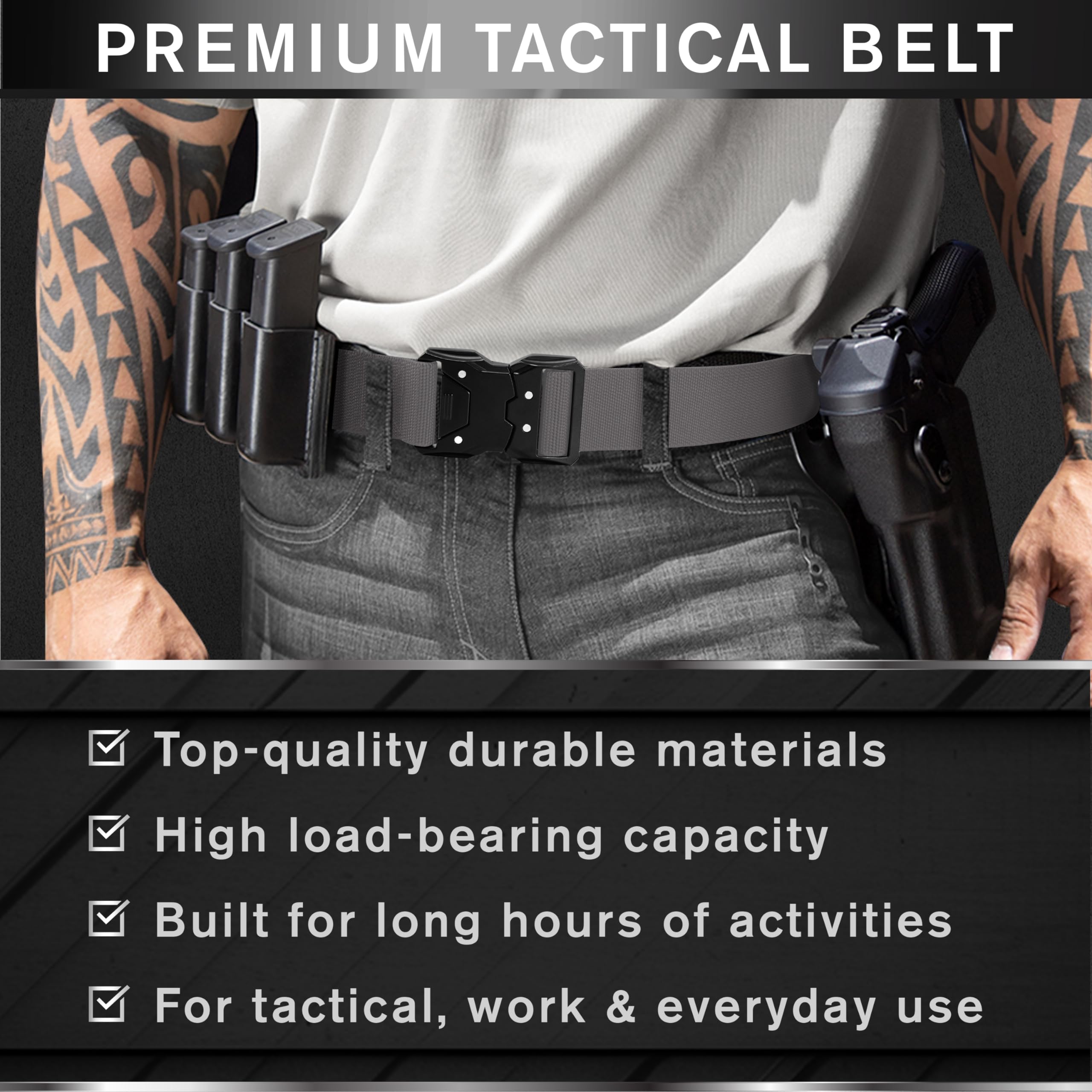 Tactical Belt – Gray – B6 – L - image 2
