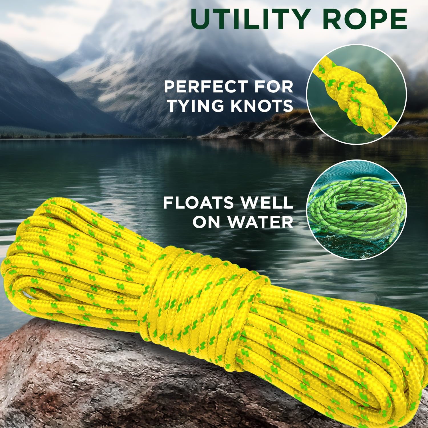 Rope Polypropylene 1/4" 150 ft Neon Mix - image 3
