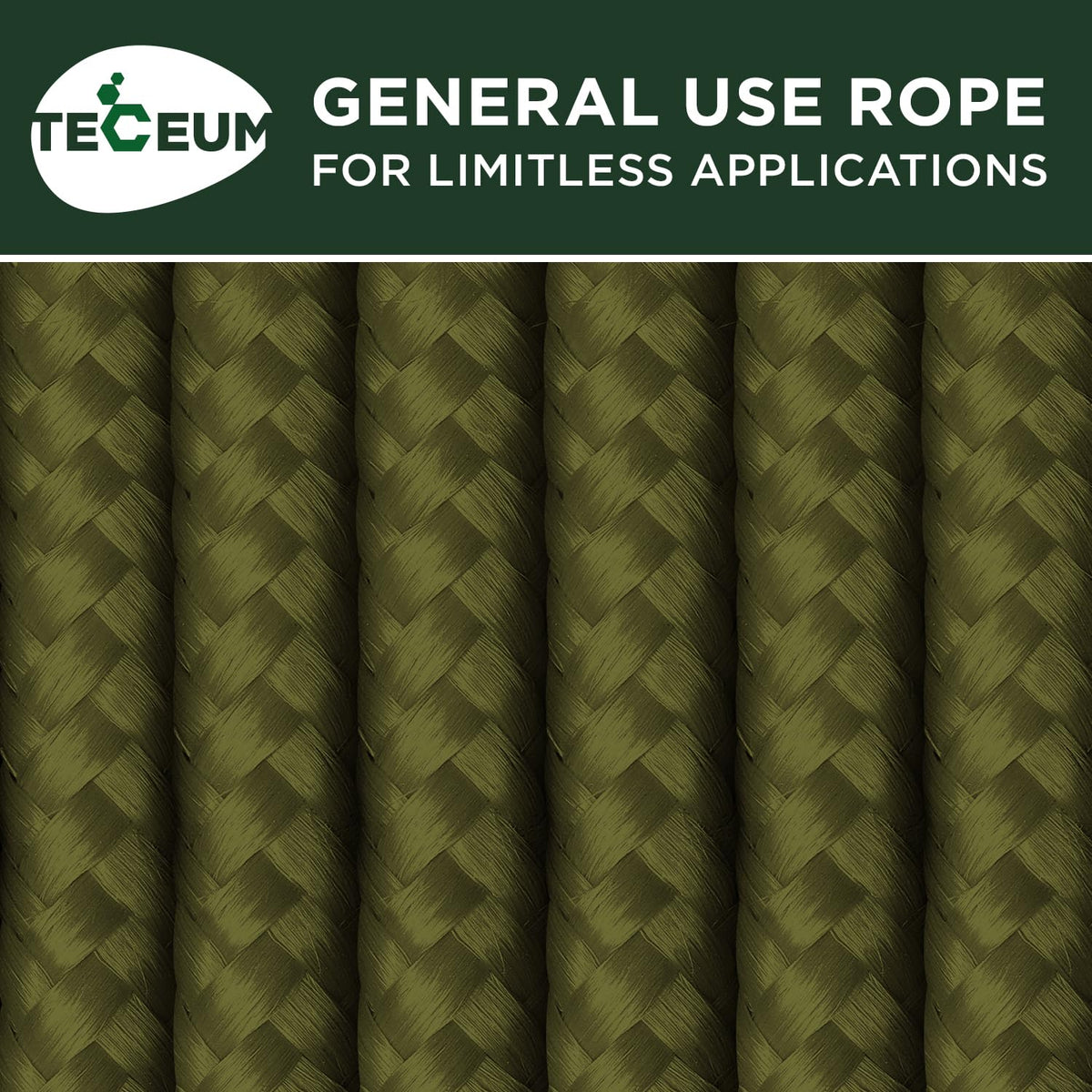 Rope Polypropylene 1/4" 150 ft Army Green - image 9