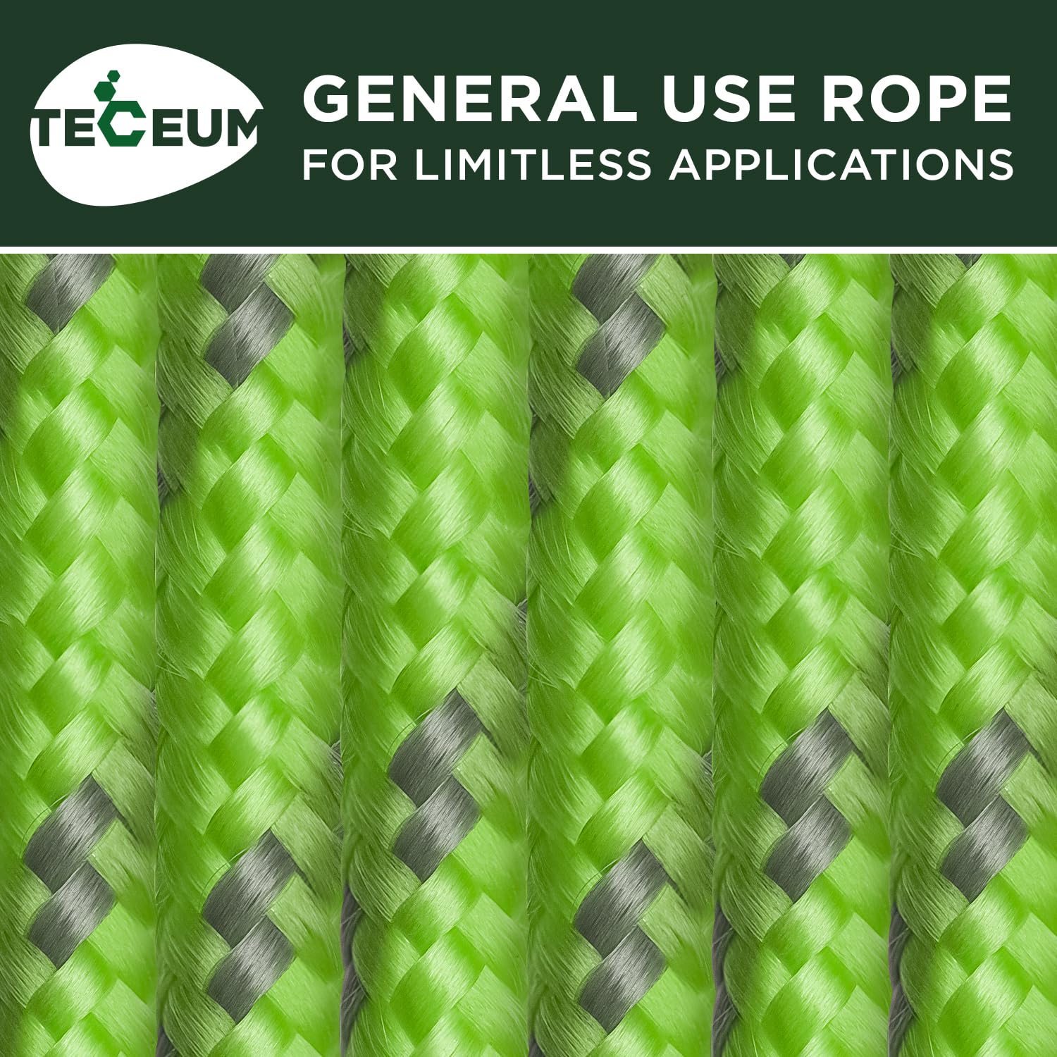 Rope Polypropylene 1/4" 90 ft Green Gray - image 9