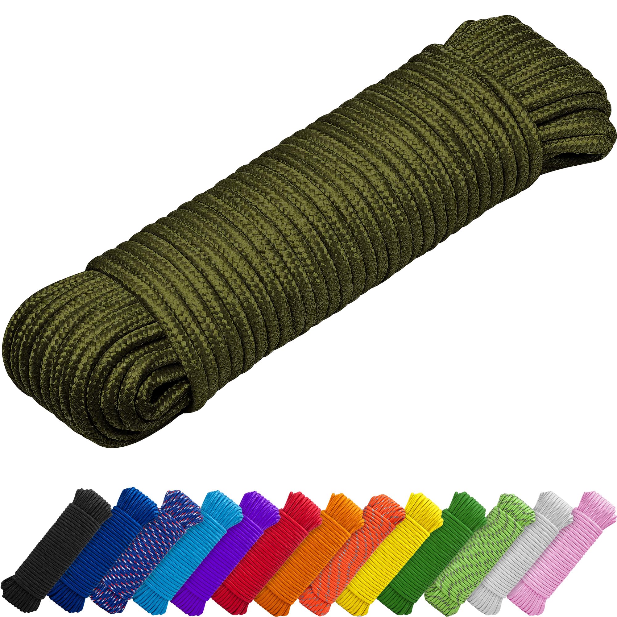 Rope Polypropylene 1/4" 90 ft Army Green - image 1