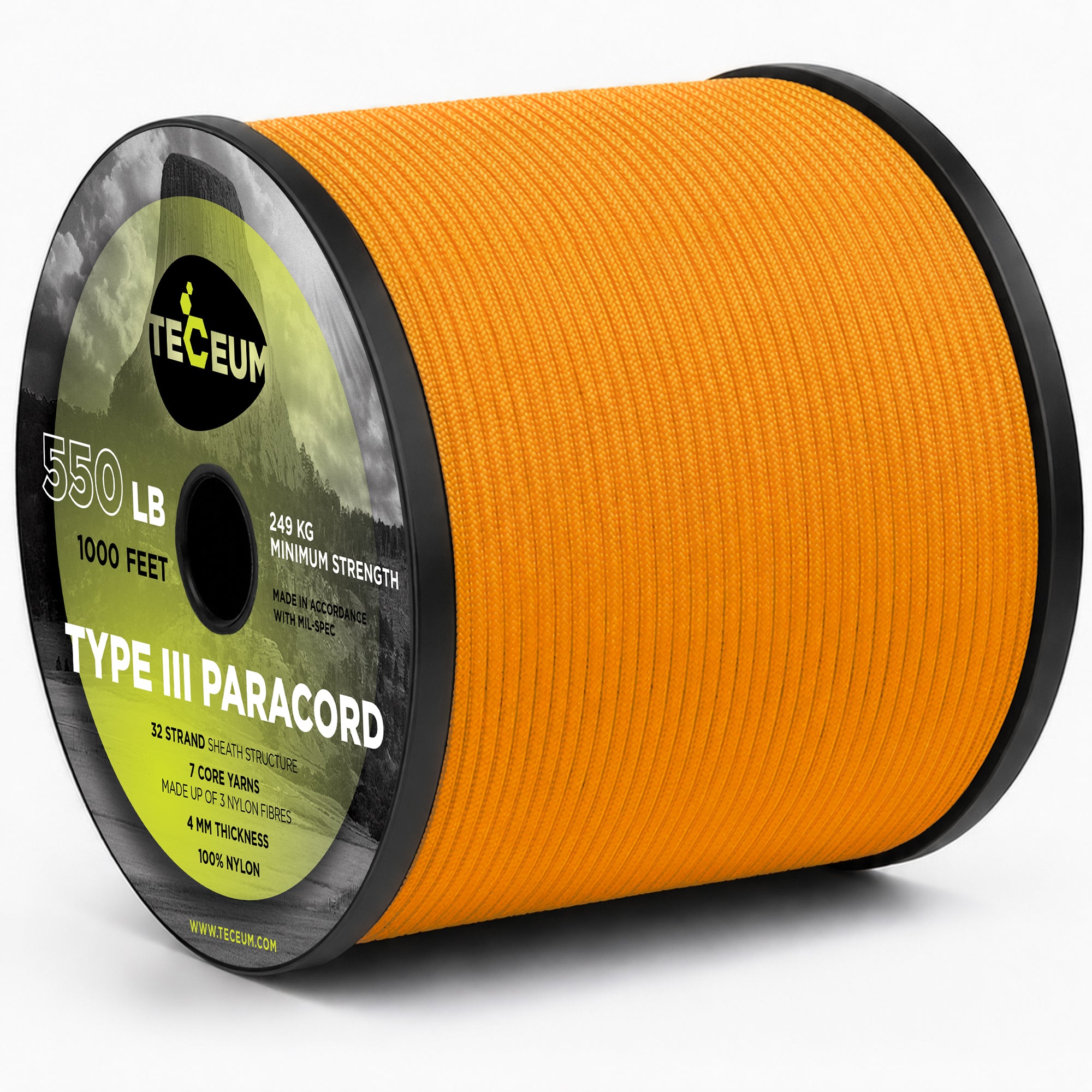 Paracord III 550 Apricot – 1000 ft - image 1