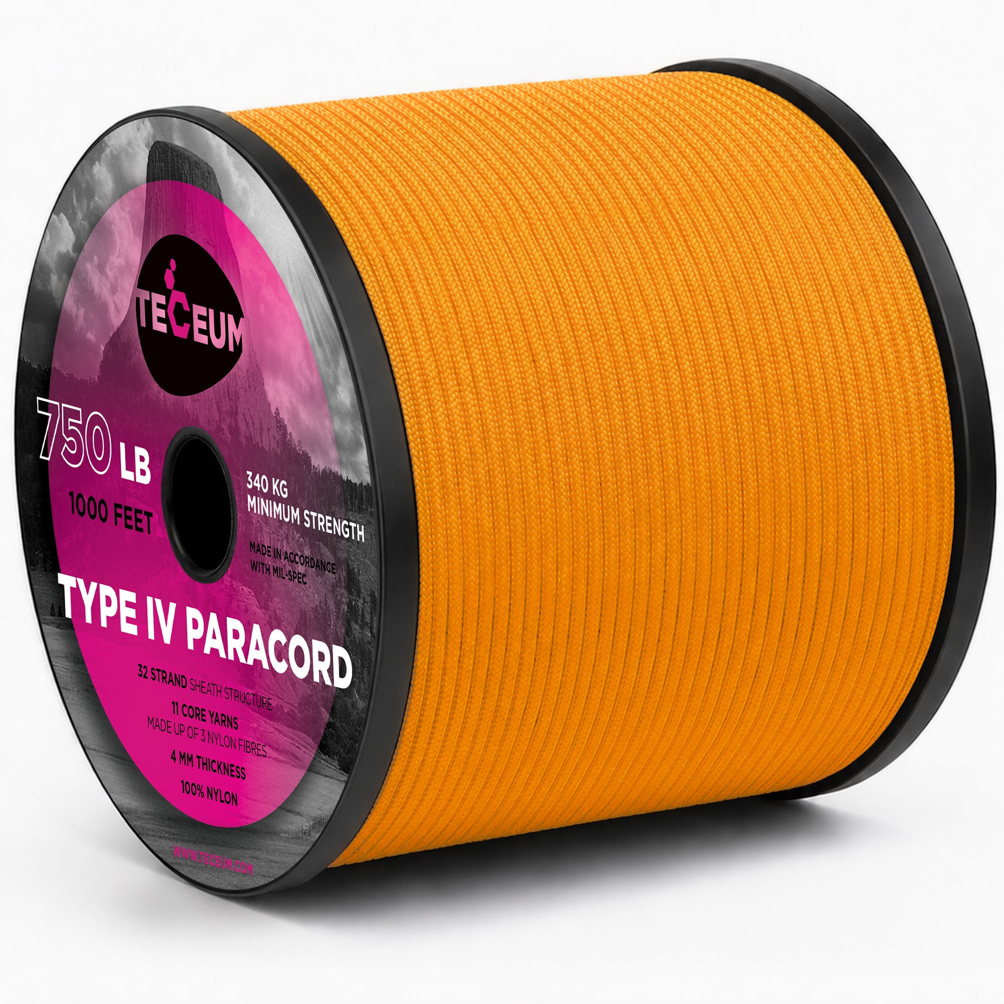 Paracord IV 750 Apricot – 1000 ft - image 1