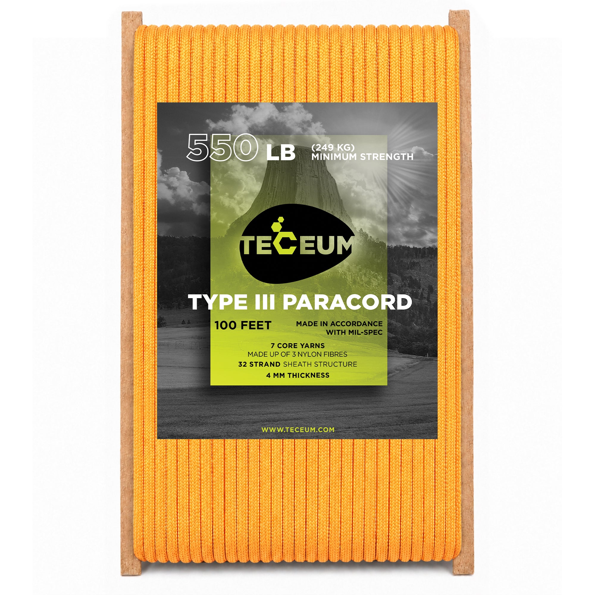Paracord III 550 Apricot – 100 ft - image 1