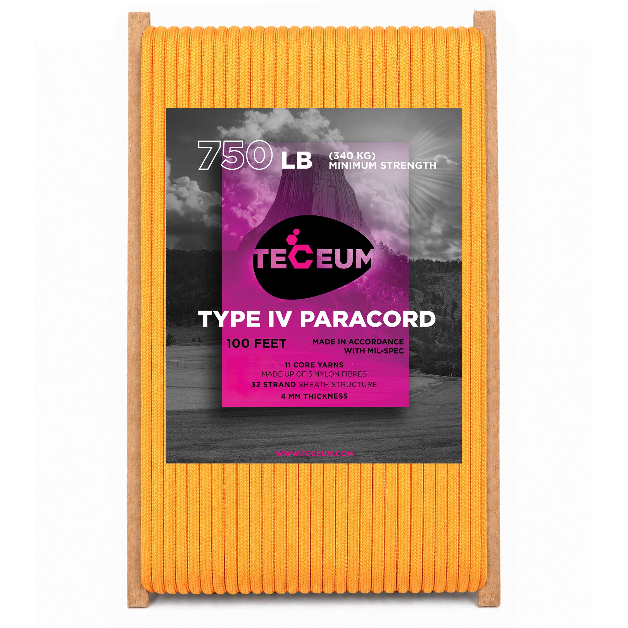 Paracord IV 750 Apricot – 100 ft - image 1