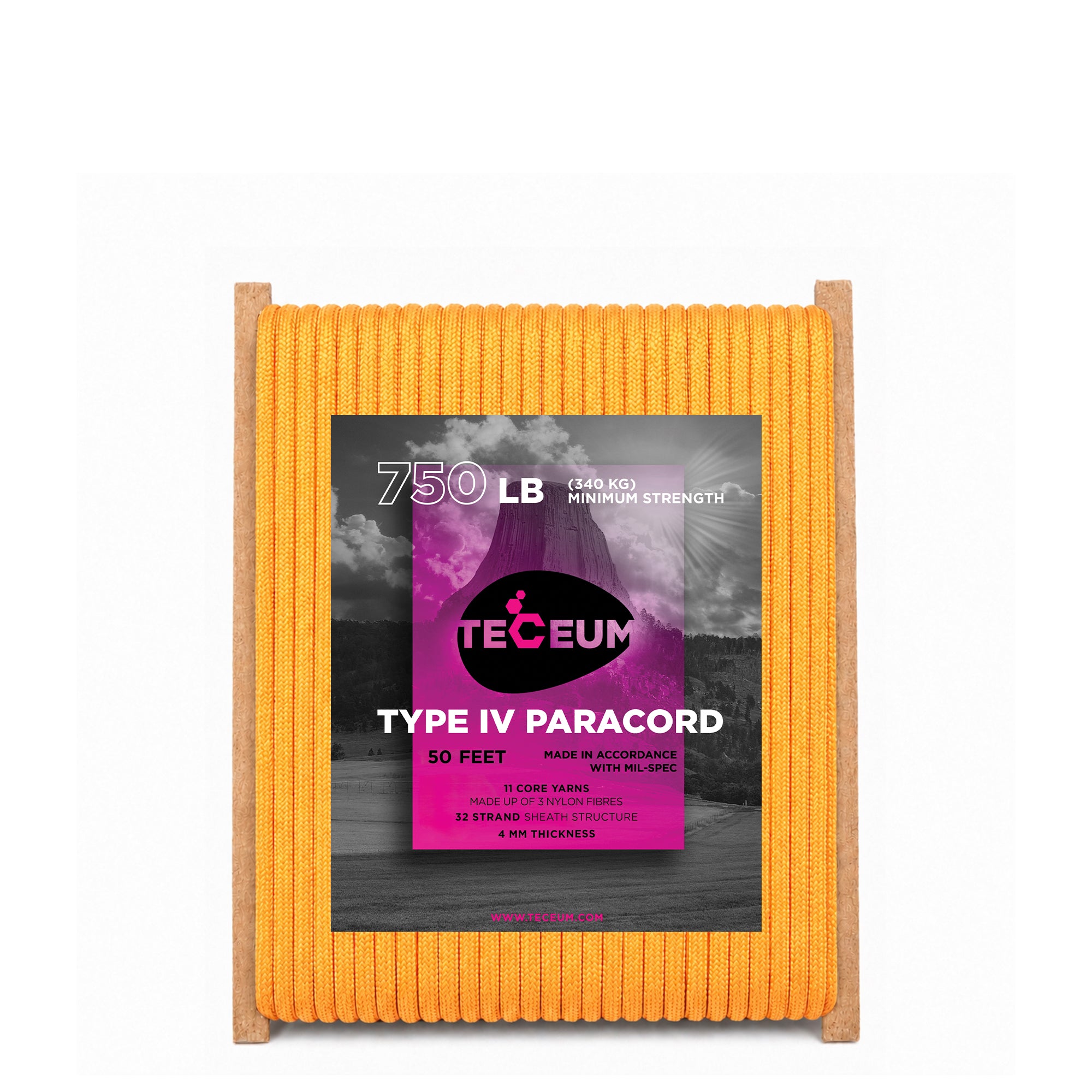 Paracord IV 750 Apricot – 50 ft - image 1
