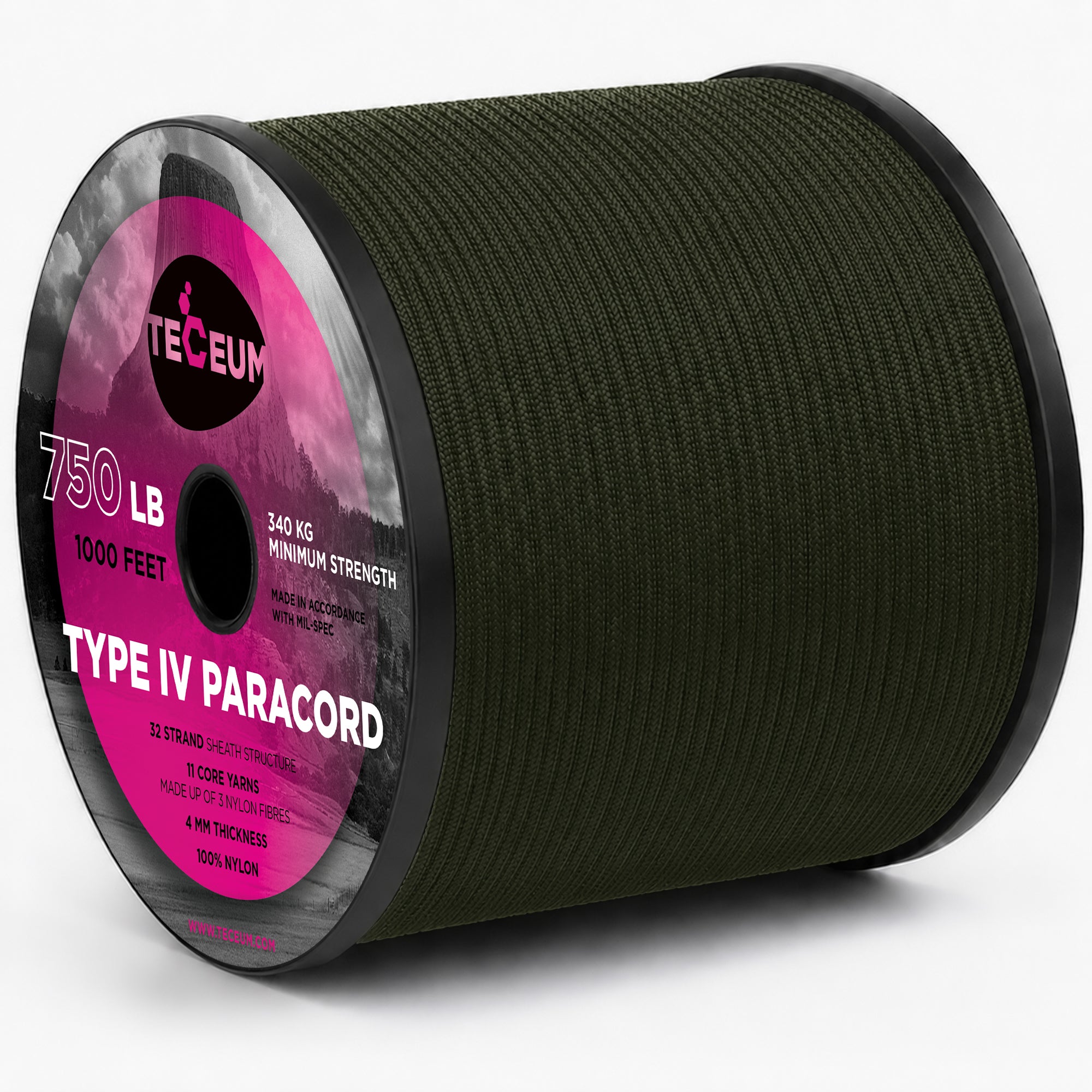 Paracord IV 750 Army Green – 1000 ft - image 1