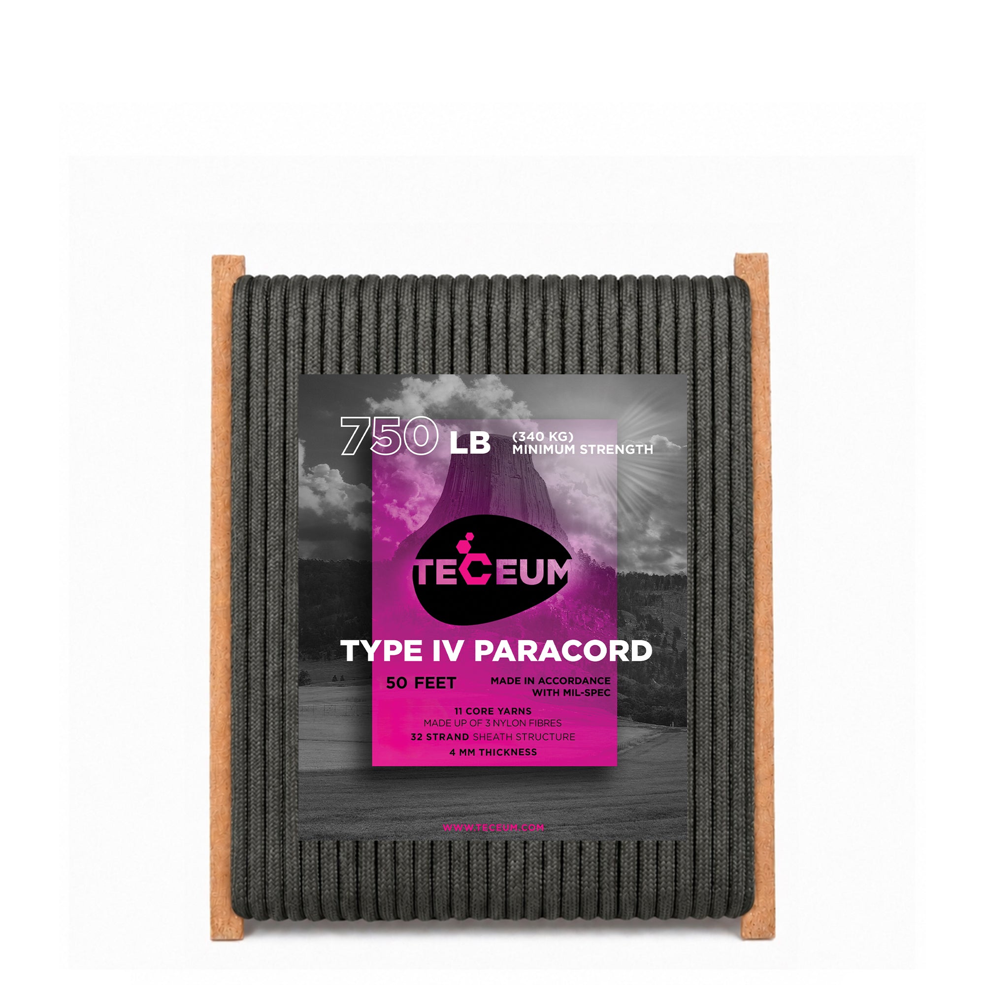 Paracord IV 750 Basalt – 50 ft - image 1