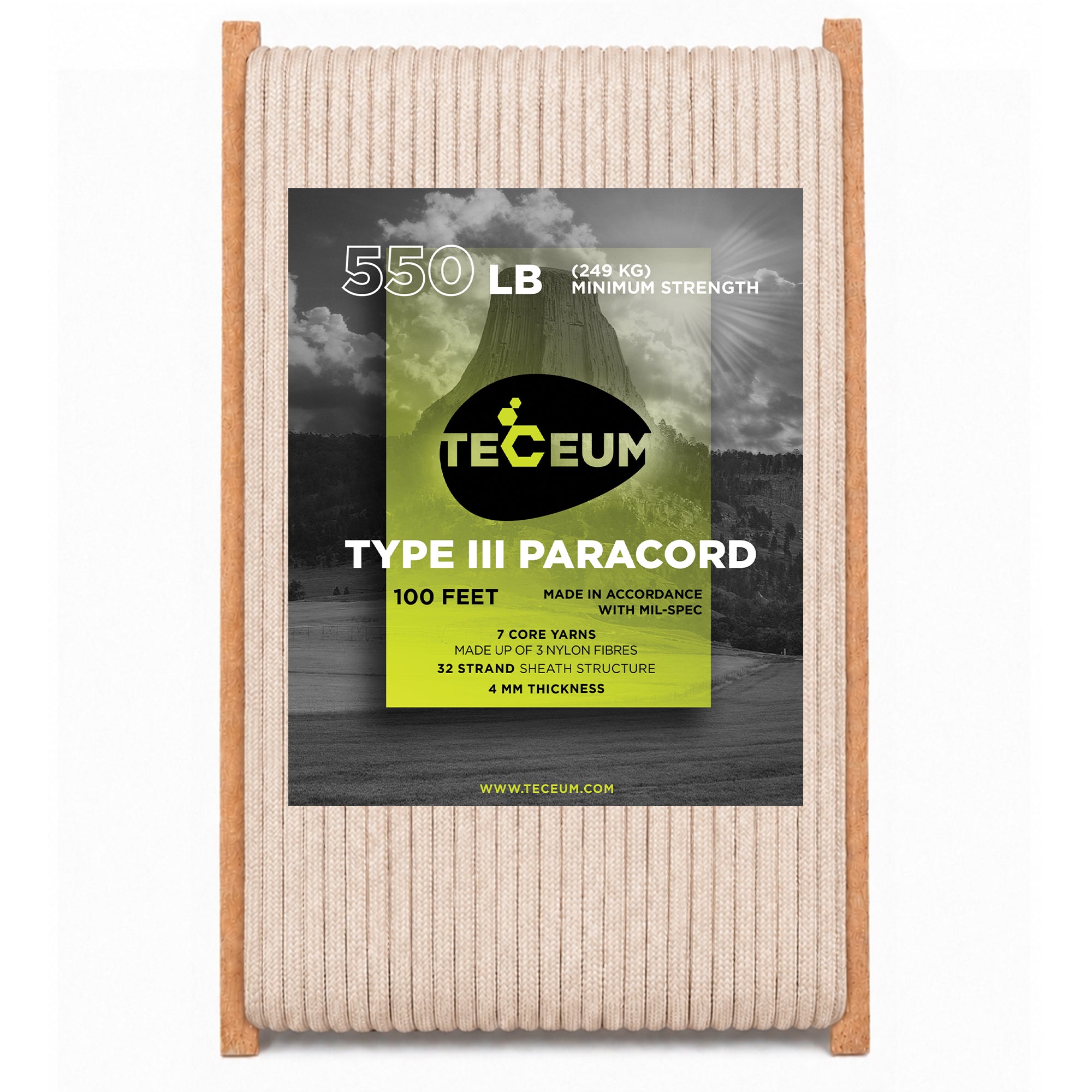 Paracord III 550 Beige – 100 ft - image 1