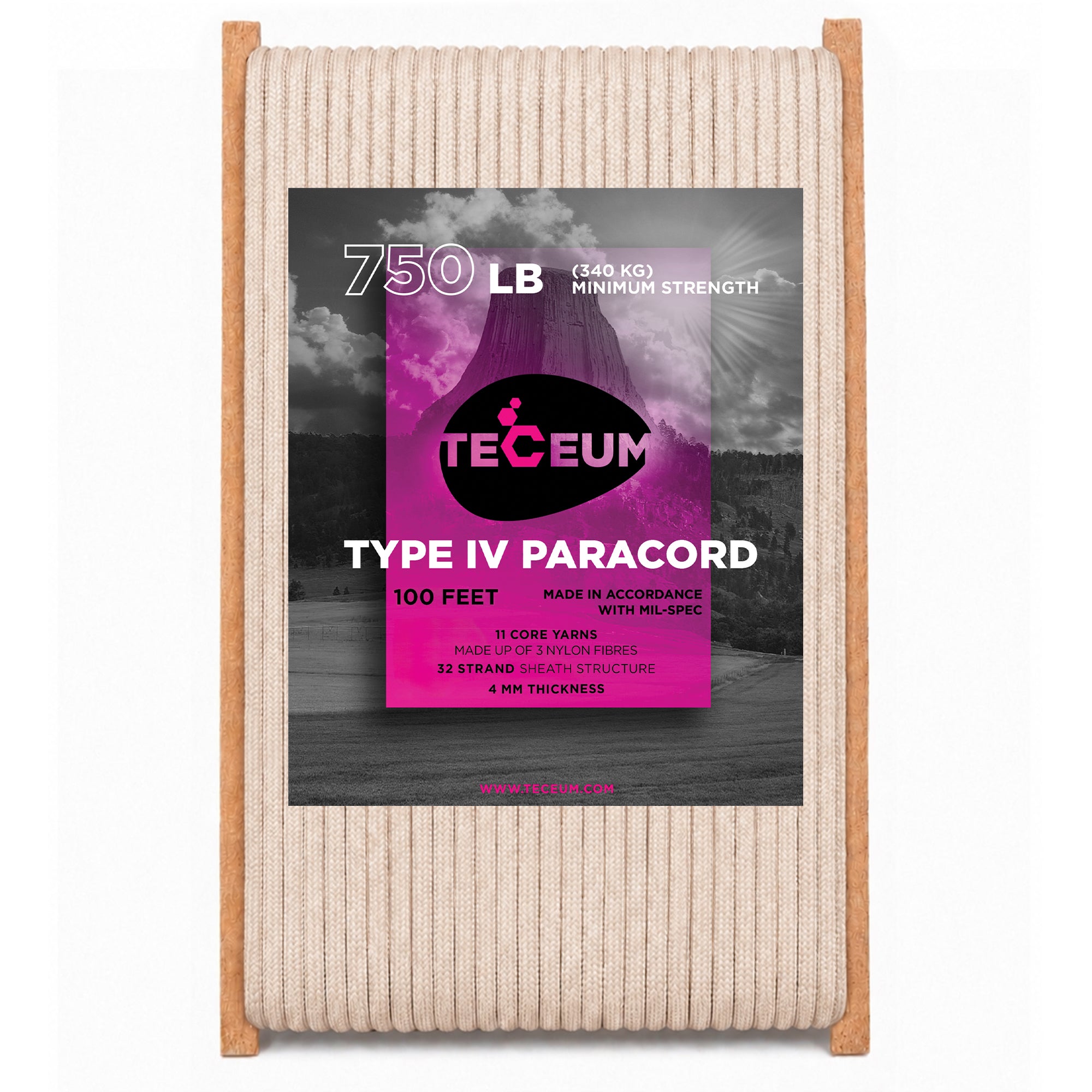 Paracord IV 750 Beige – 100 ft - image 1