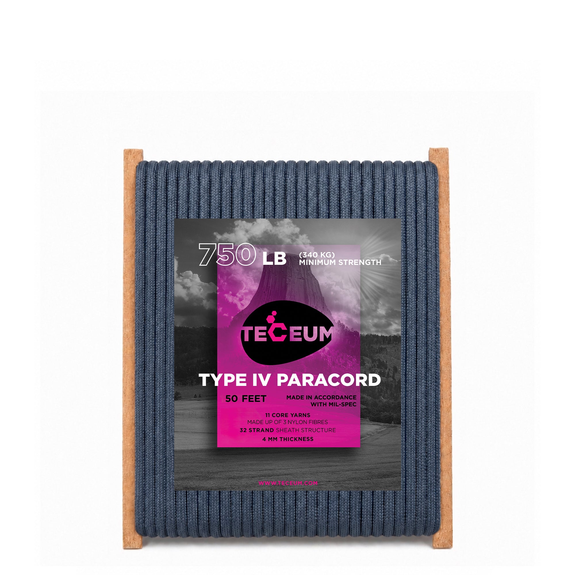 Paracord IV 750 Oil Blue – 50 ft - image 1