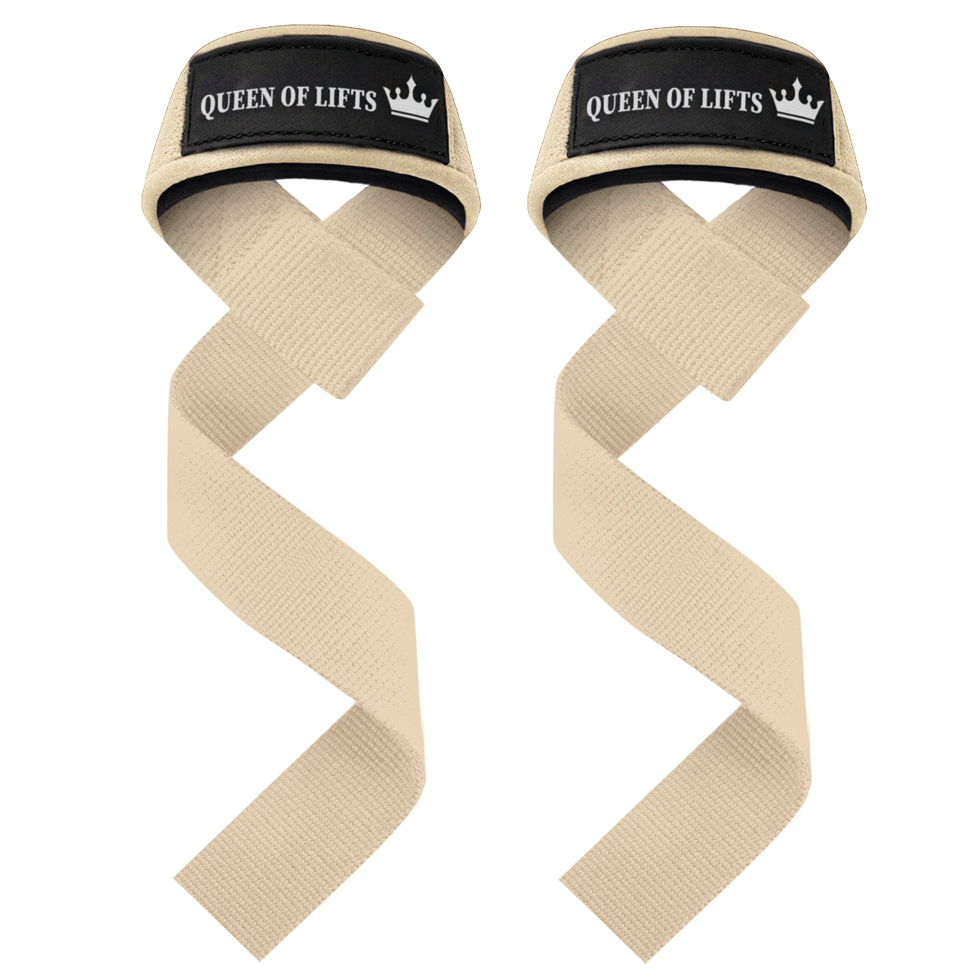 Wrist Straps – Queen of Lifts – Beige - image 1