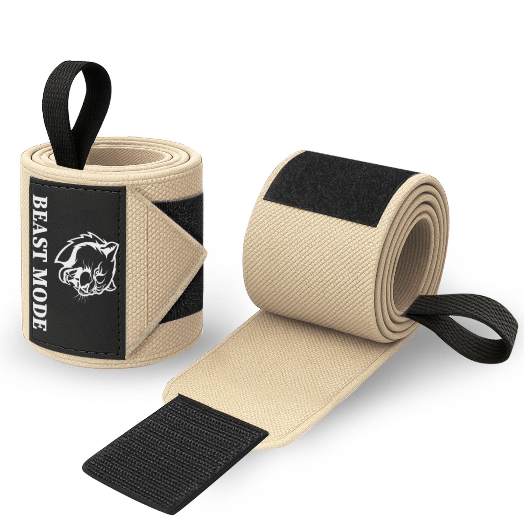 Wrist Wraps – Beast Mode – Beige – 18 - image 1