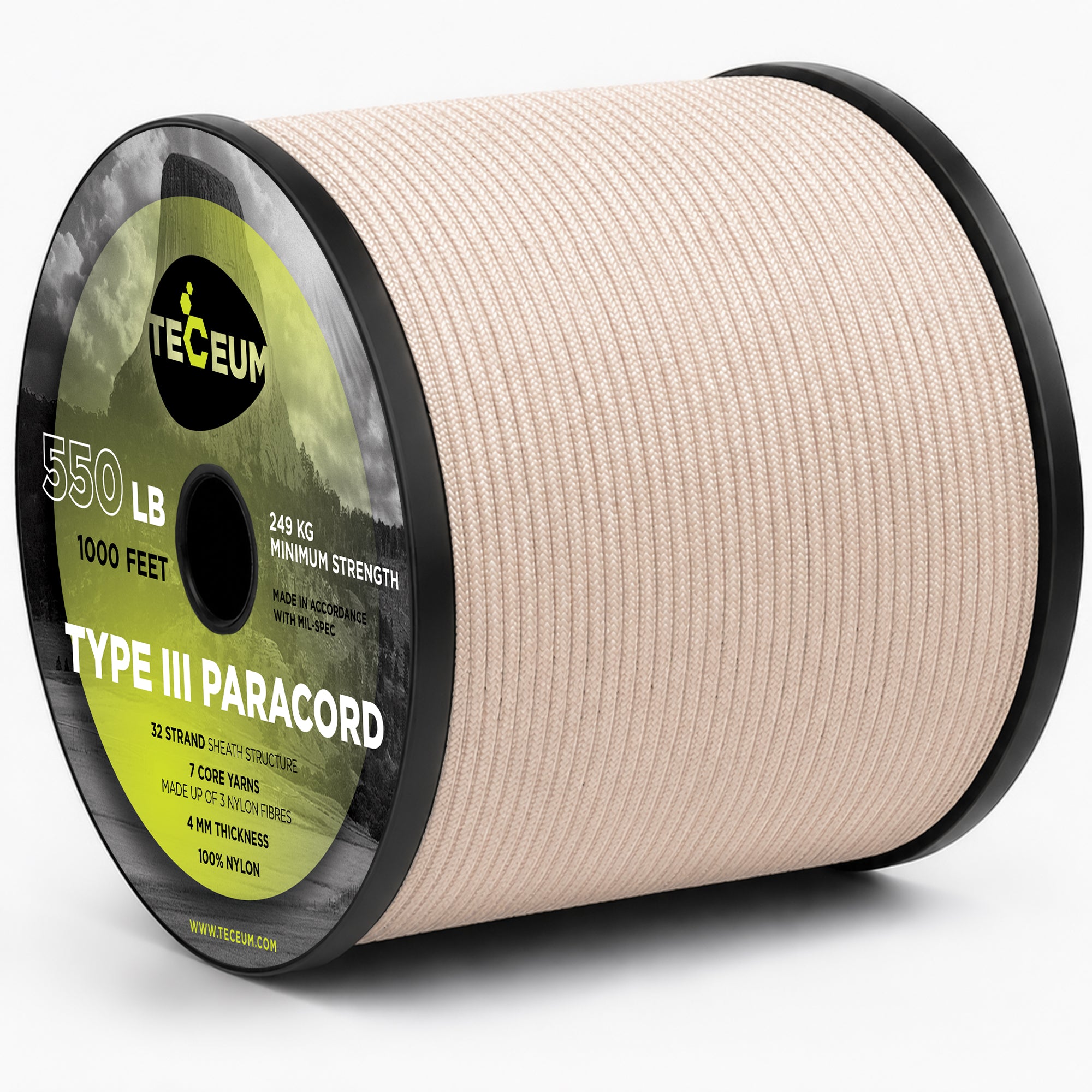 Paracord III 550 Beige – 1000 ft - image 1