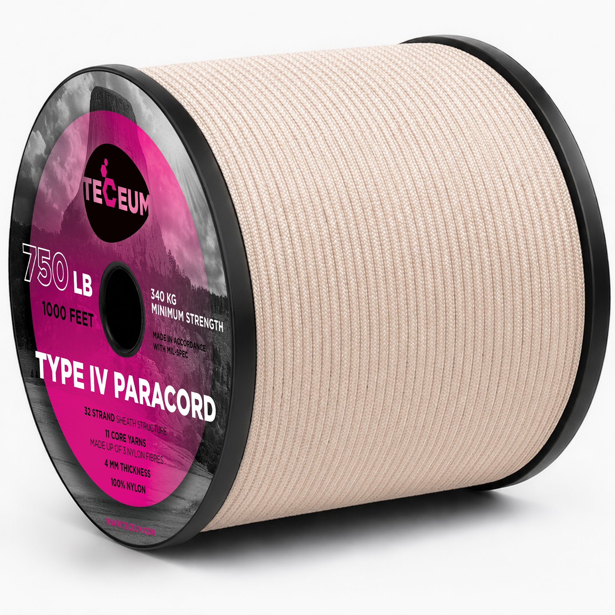Paracord IV 750 Beige – 1000 ft - image 1