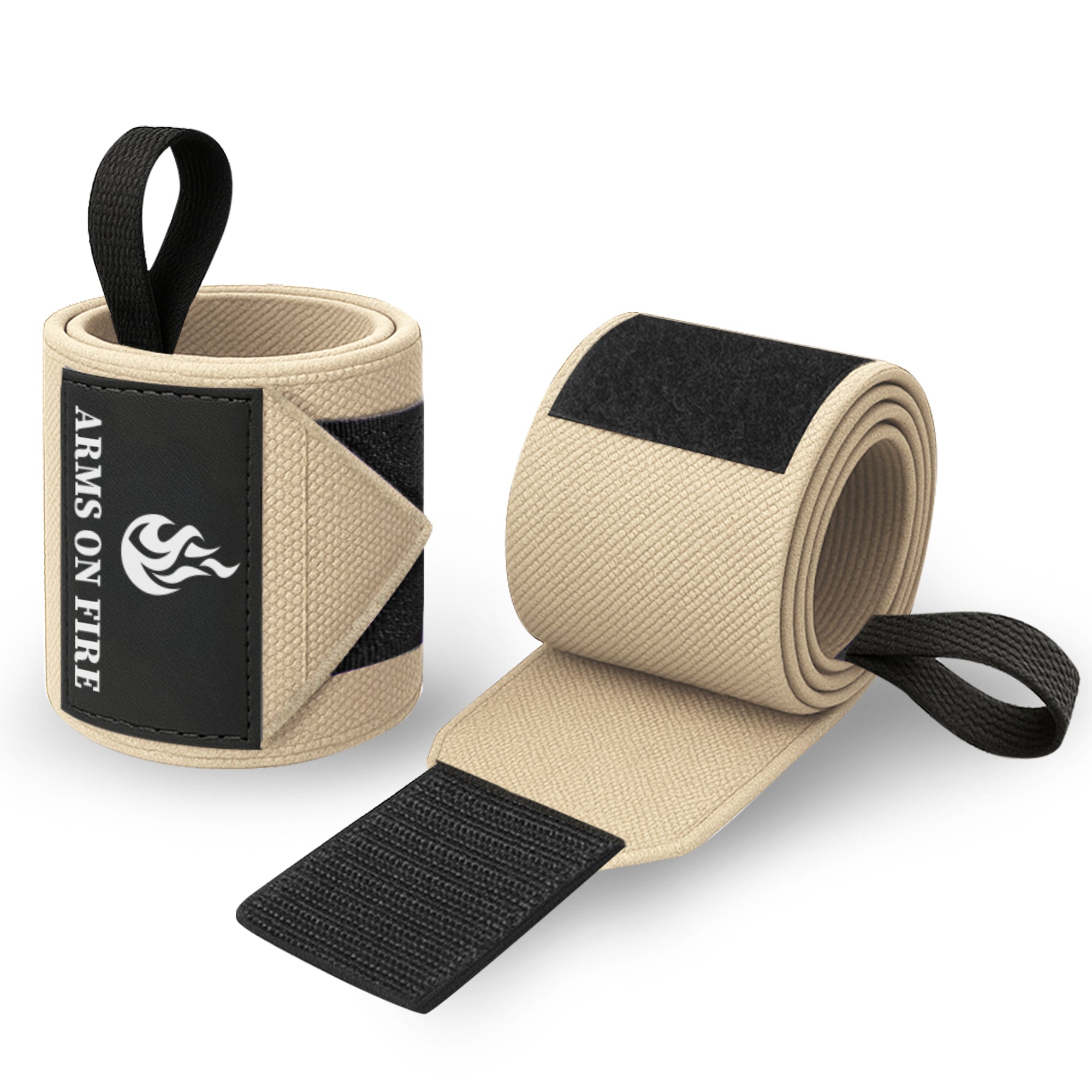 Wrist Wraps – Arms on Fire – Beige – 12 - image 1
