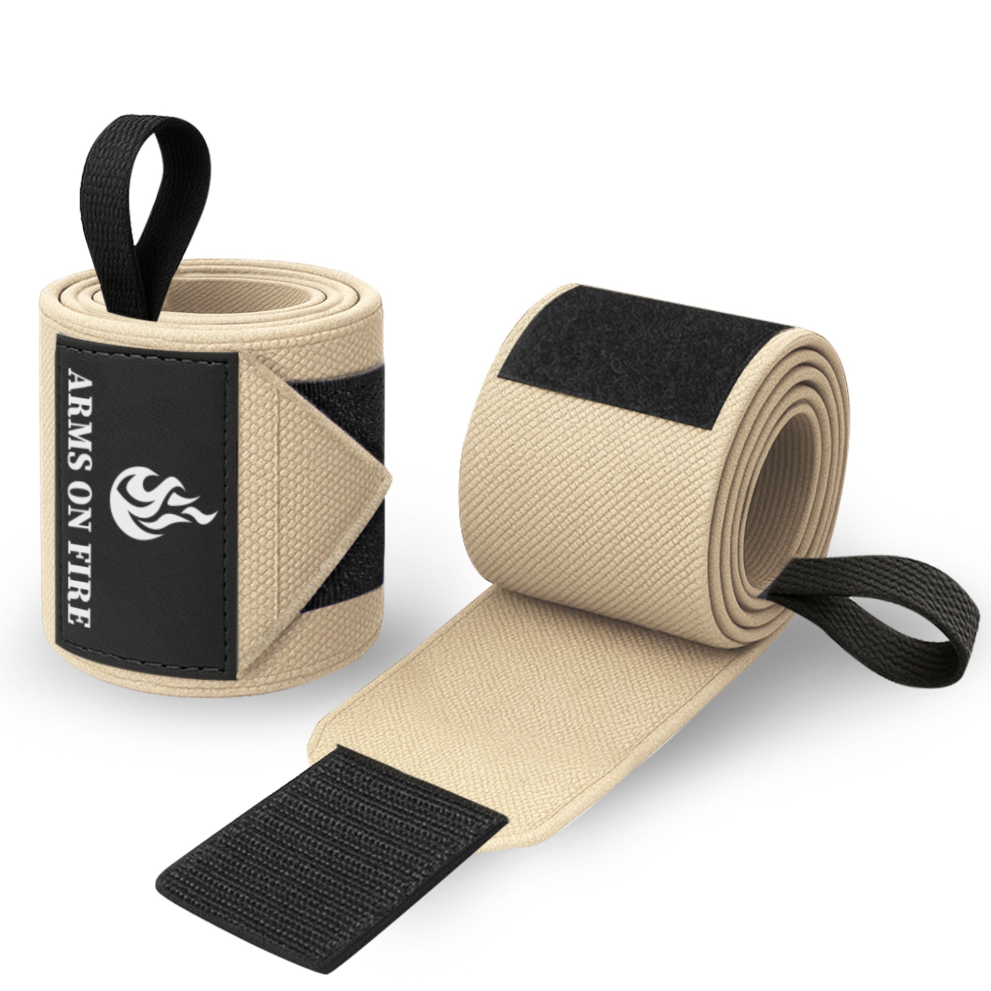 Wrist Wraps – Arms on Fire – Beige – 18 - image 1