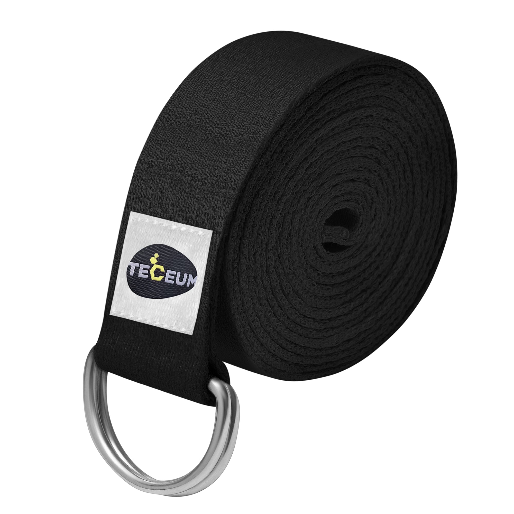 Yoga Straps – Polycotton – Black – 8 ft - image 1